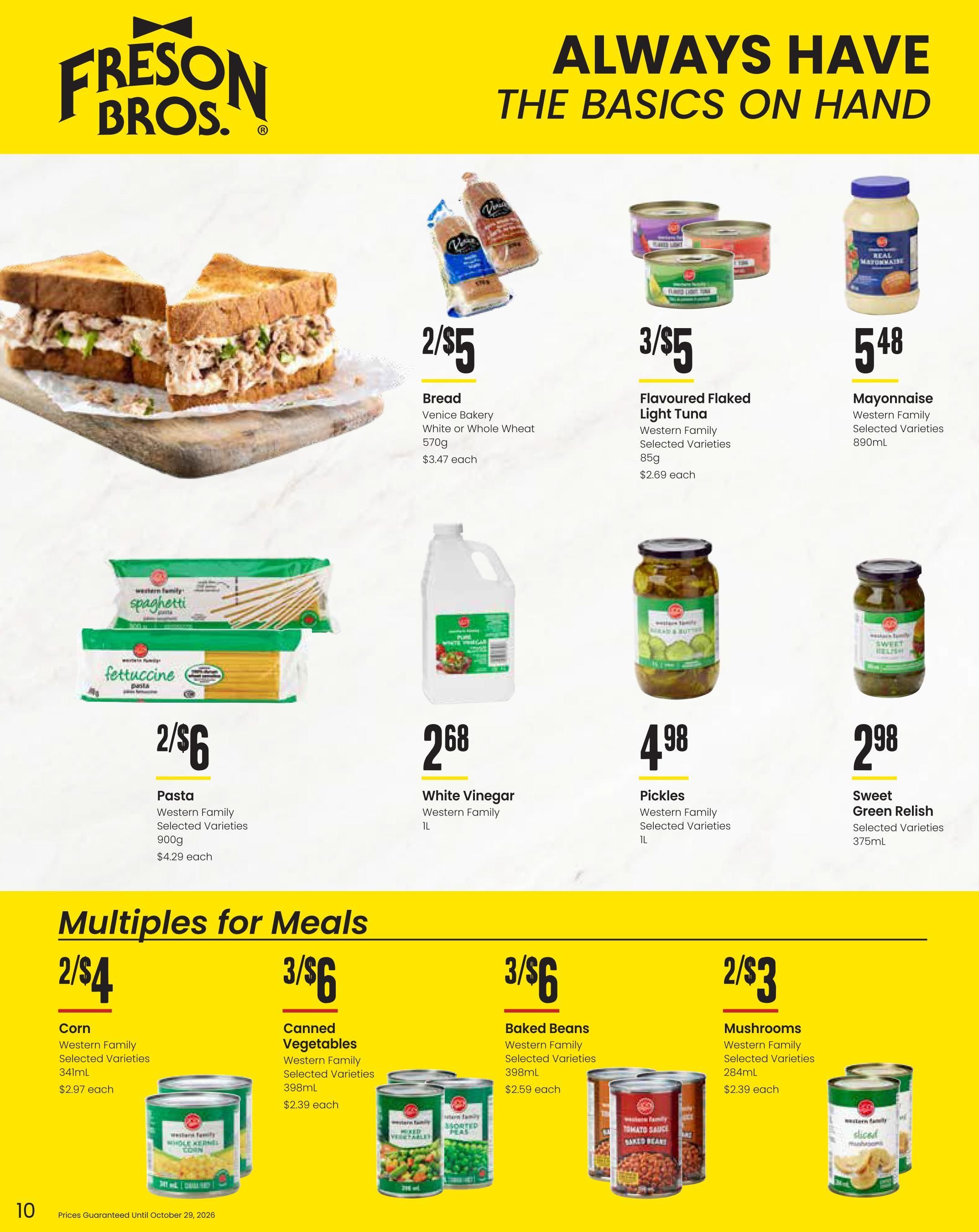 Freson Bros. Family Essentials Monthly Flyer September 25 to October 29