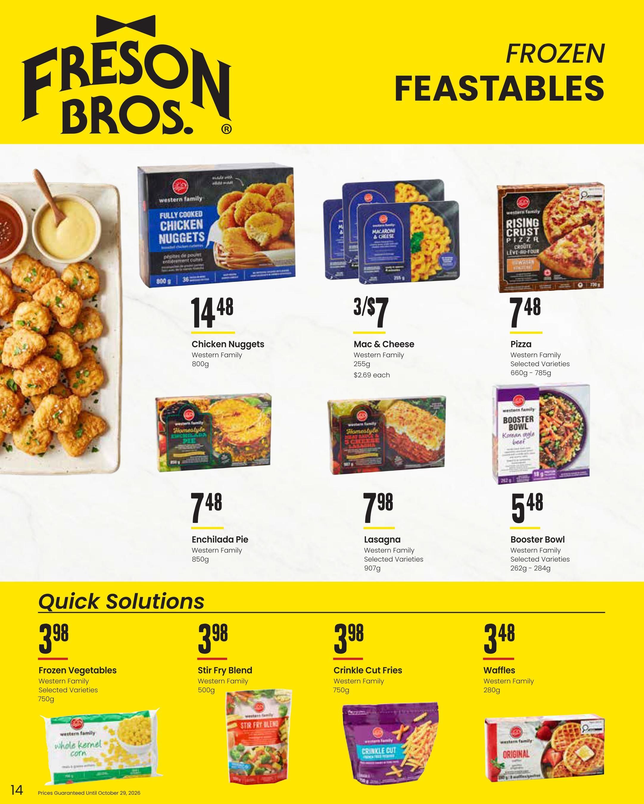 Freson Bros. Family Essentials Monthly Flyer September 25 to October 29