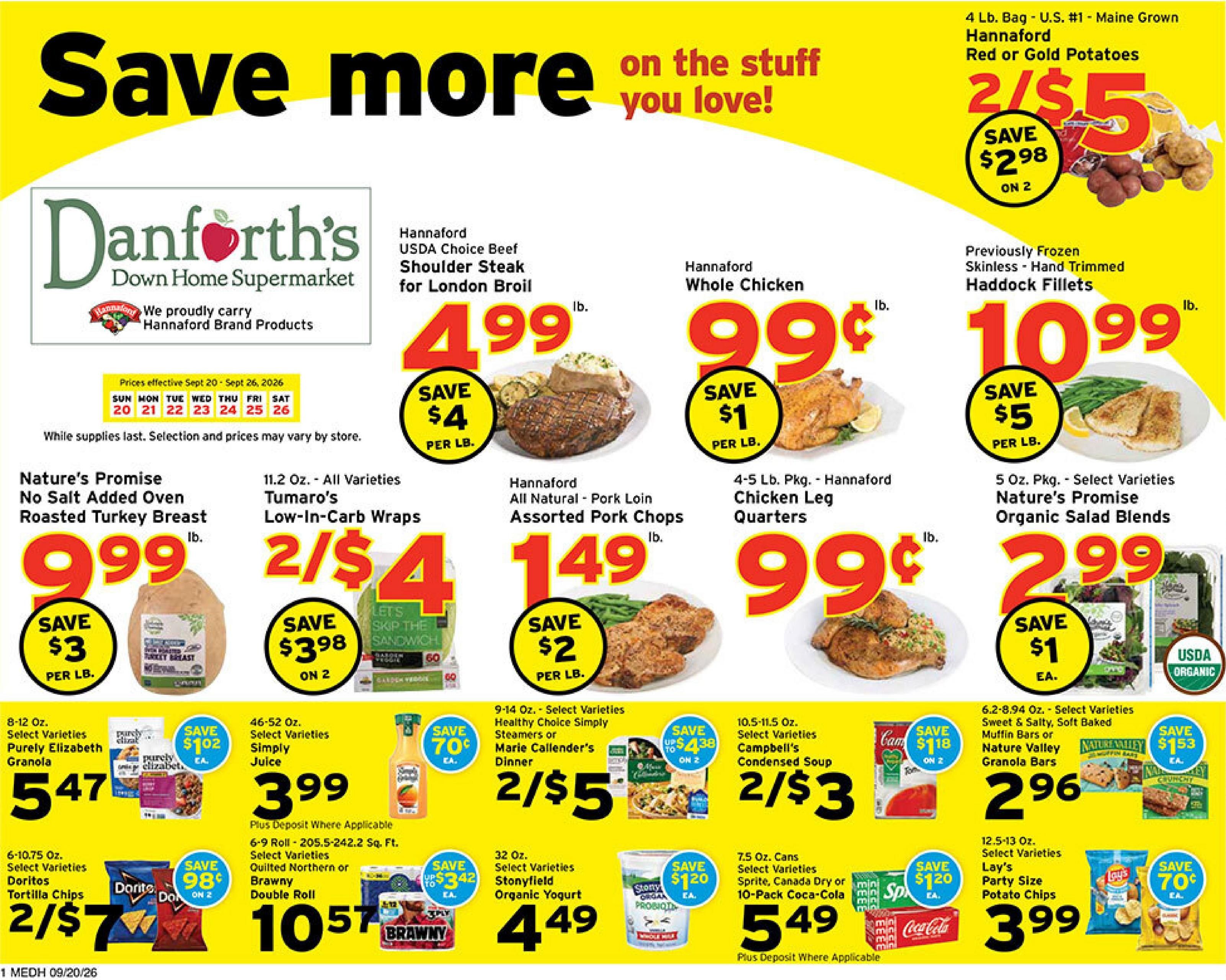 Danforth's Supermarket Weekly Ad September 20 - 26, 2026