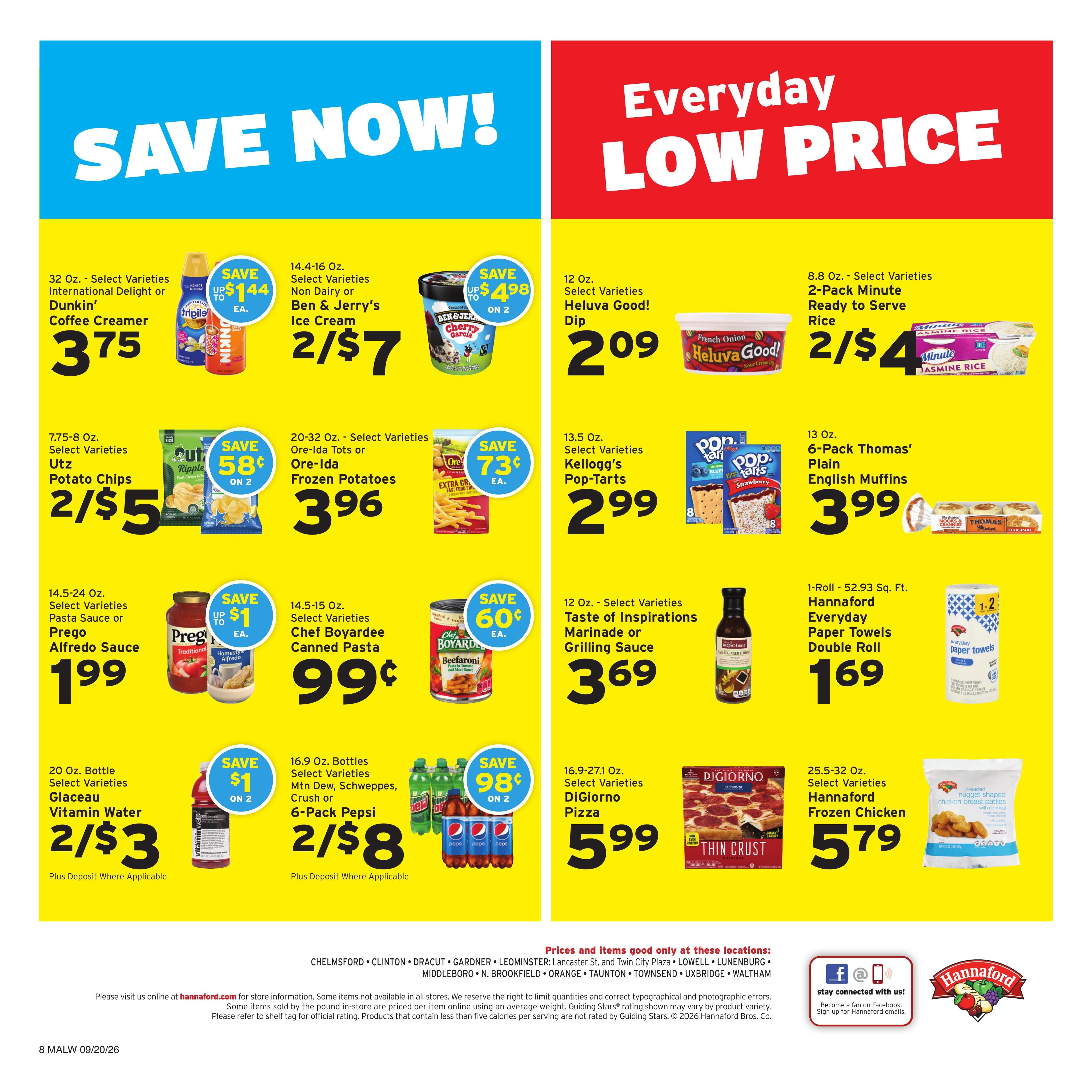 Hannaford (Athol Area, MA) Week 39 Weekly Ad September 20 - 26, 2026
