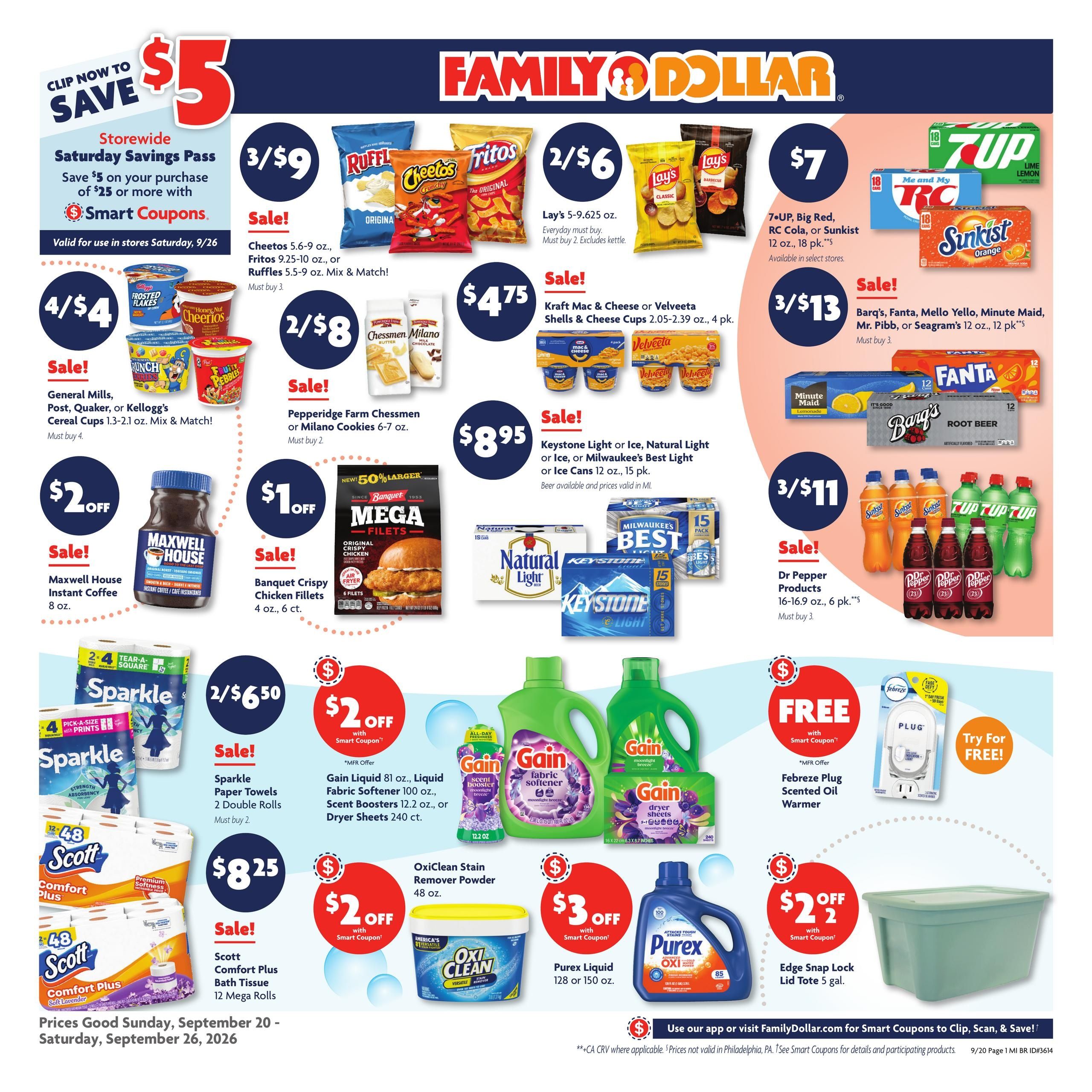 Family Dollar (Atlanta Area, MI) Weekly Ad September 20 - 26, 2026