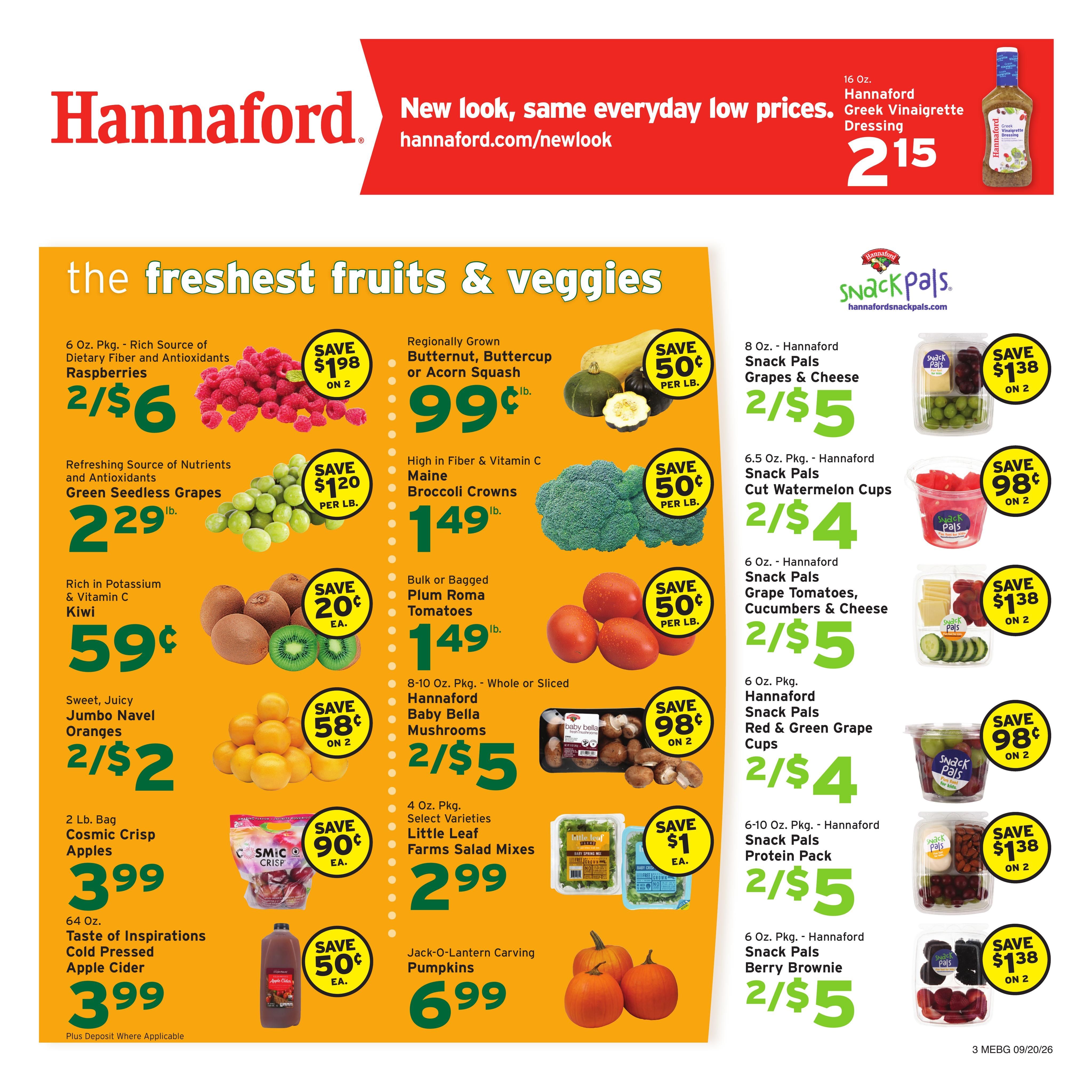Hannaford (Augusta Area, ME) Week 39 Weekly Ad September 20 - 26, 2026