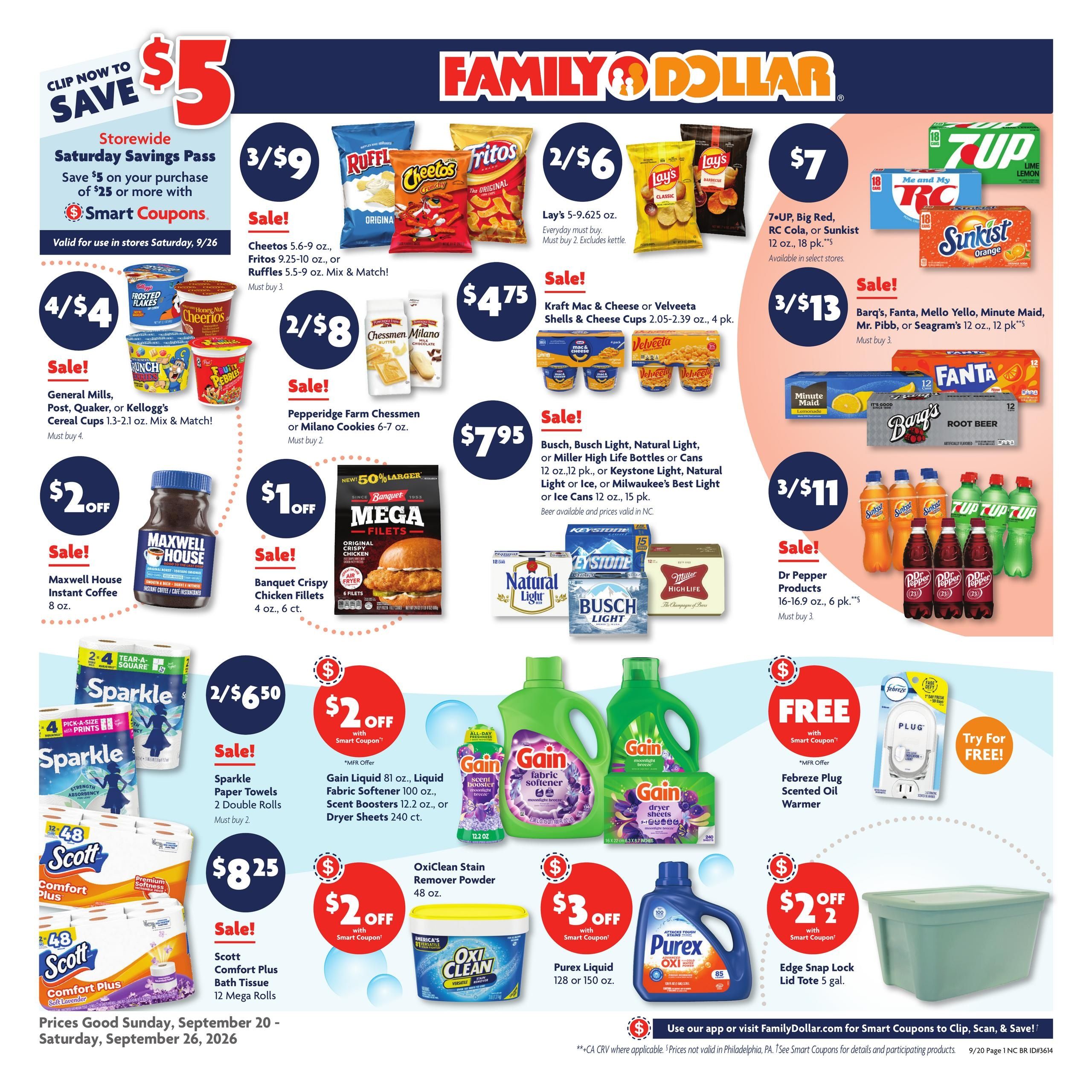 Family Dollar (Asheville Area, NC) Weekly Ad September 20 - 26, 2026