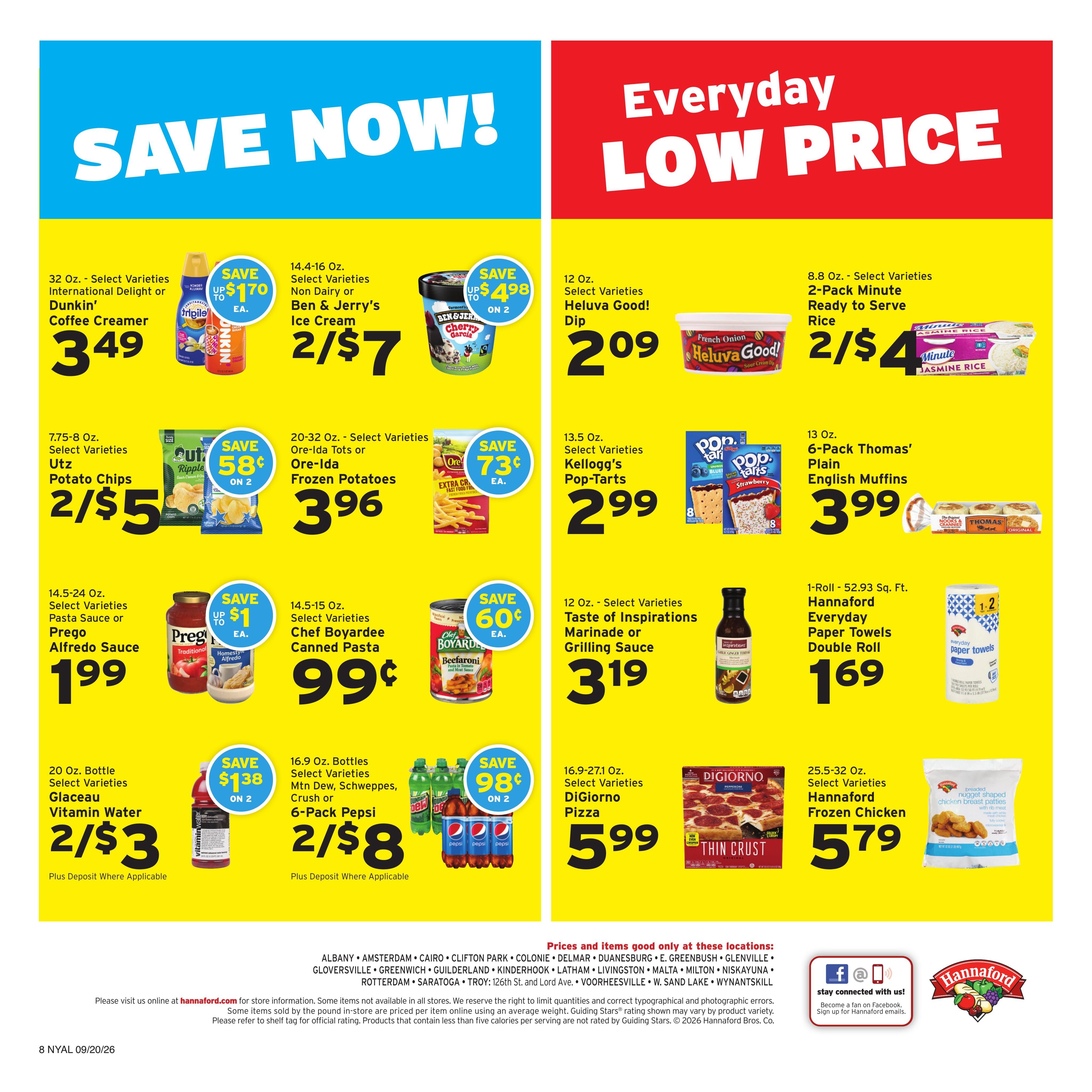 Hannaford (Albany Area, NY) Week 39 Weekly Ad September 20 - 26, 2026