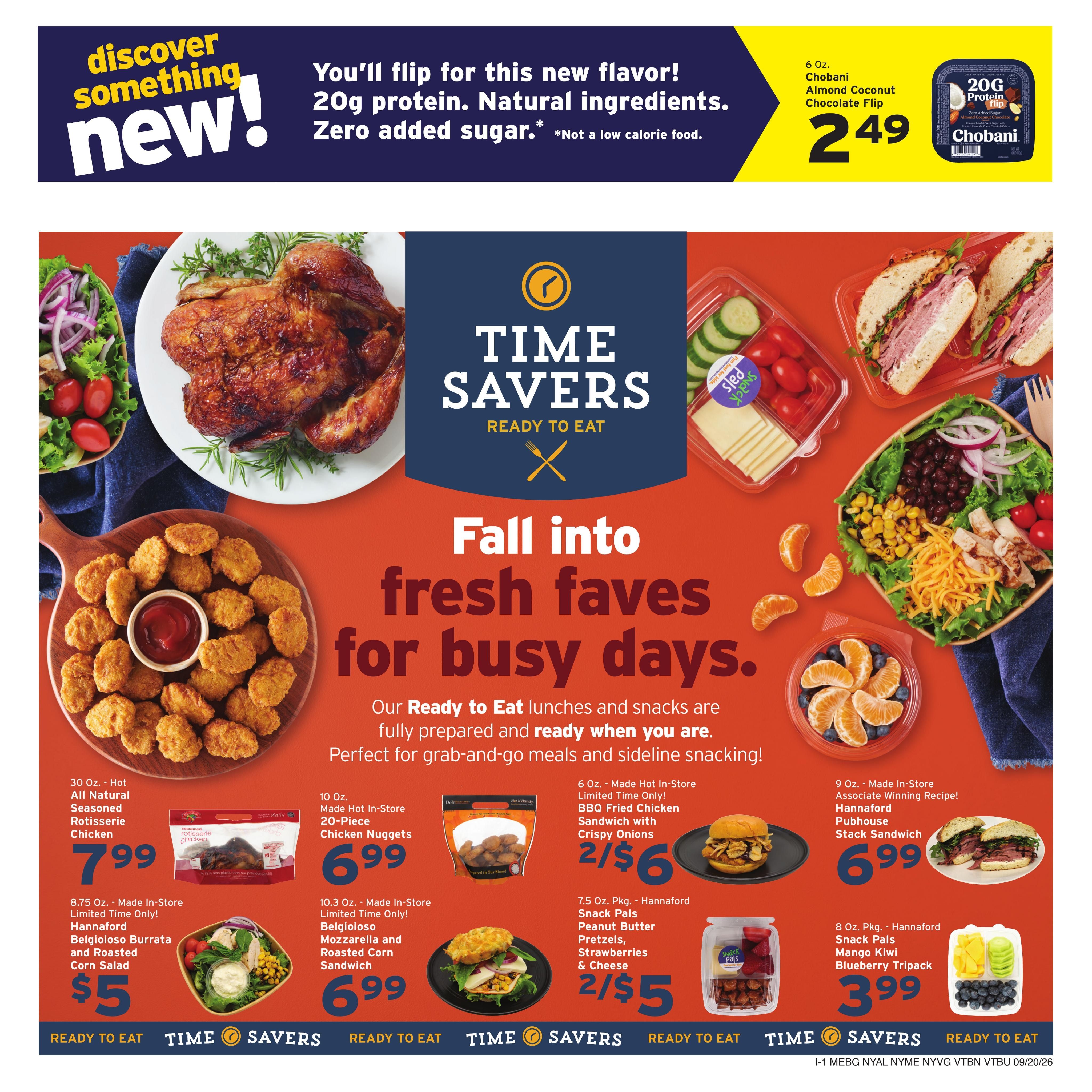 Hannaford (Albany Area, NY) Week 39 Weekly Ad September 20 - 26, 2026