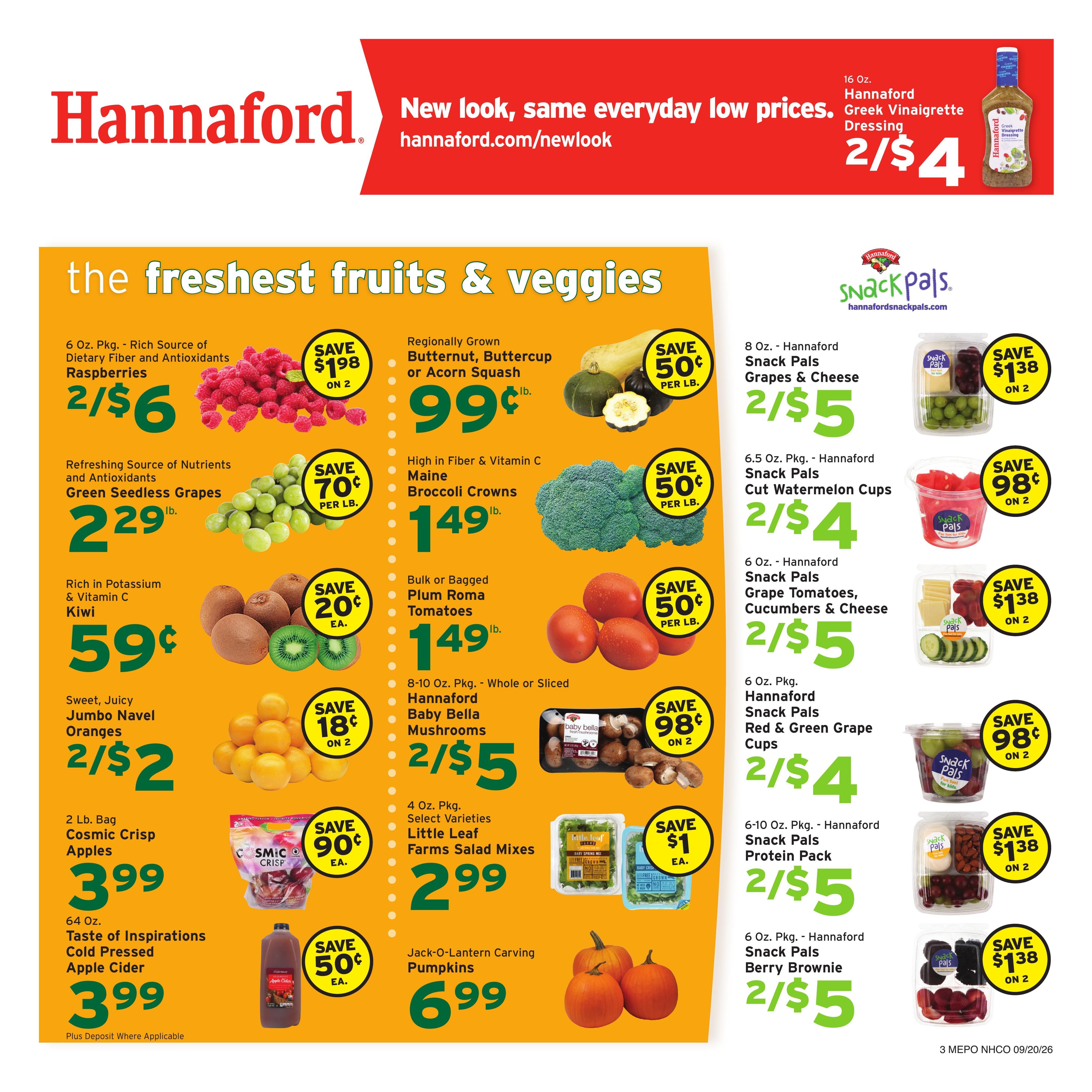 Hannaford (Portland Area, ME) Week 39 Weekly Ad September 20 - 26, 2026