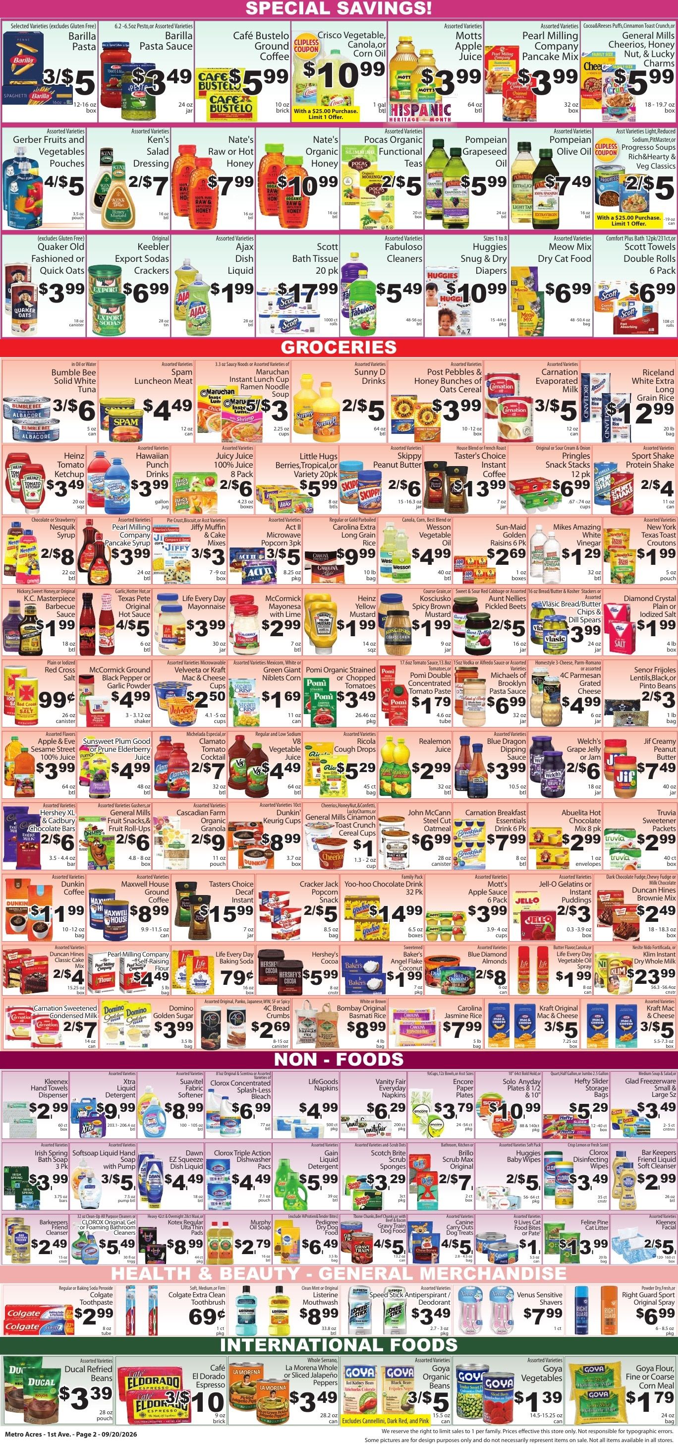 Metro Acres Market Weekly Ad September 20 - 26, 2026