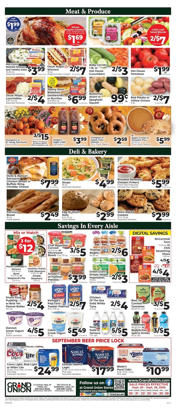 Grand Union (New York) Weekly Ad September 20 - 26, 2026