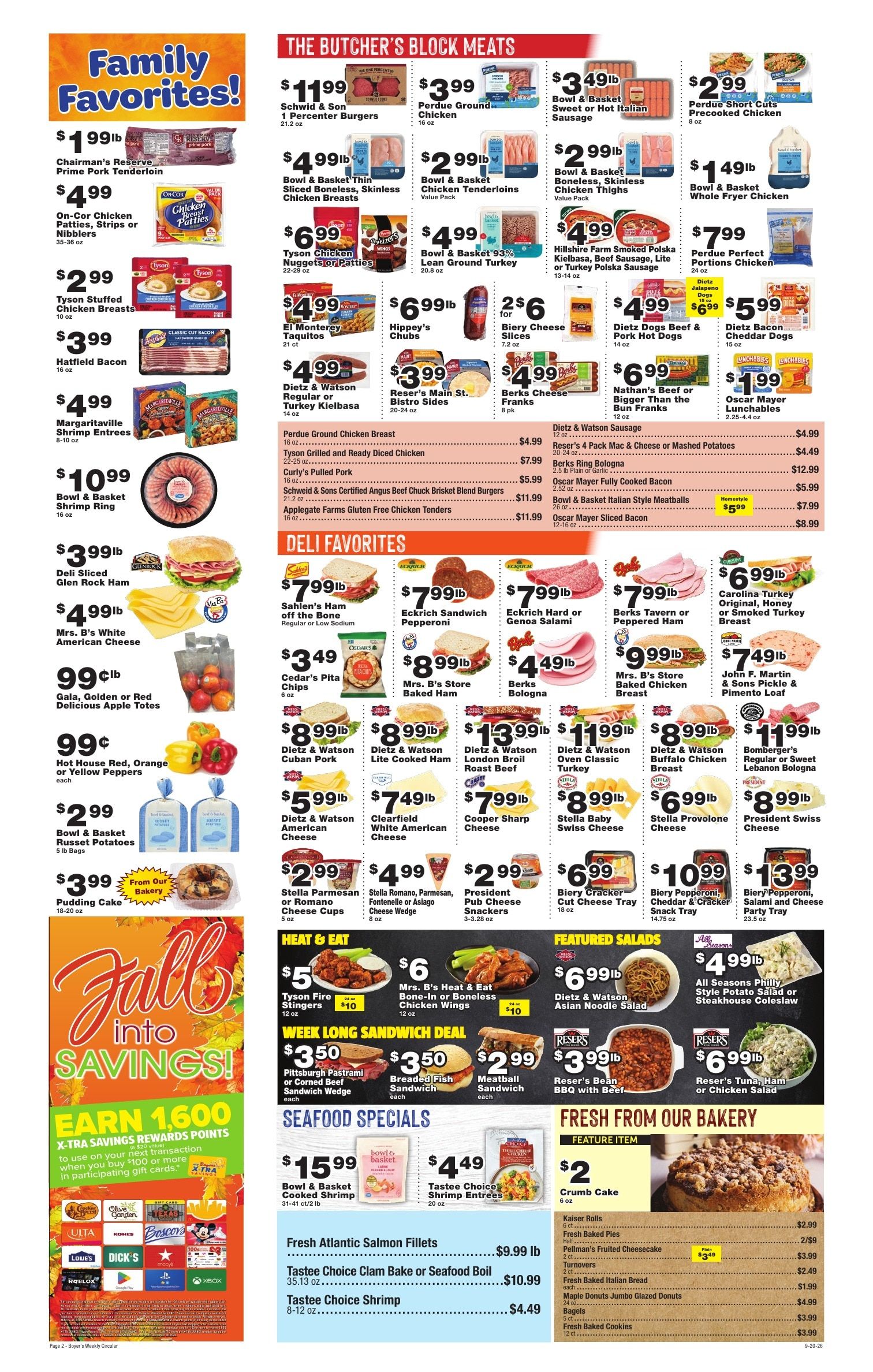 Boyer's Food Markets Weekly Ad September 20 - 26, 2026