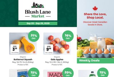 Blush Lane Organic Market Flyer September 20 to 26