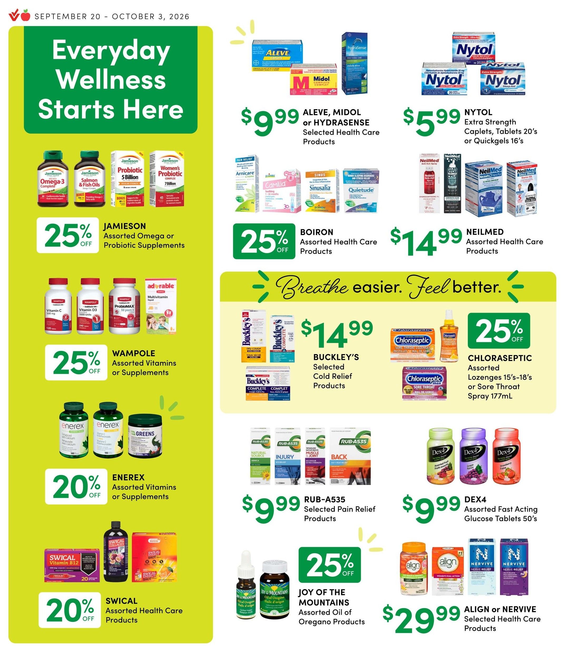 Apple Drugs Flyer September 20 to October 3