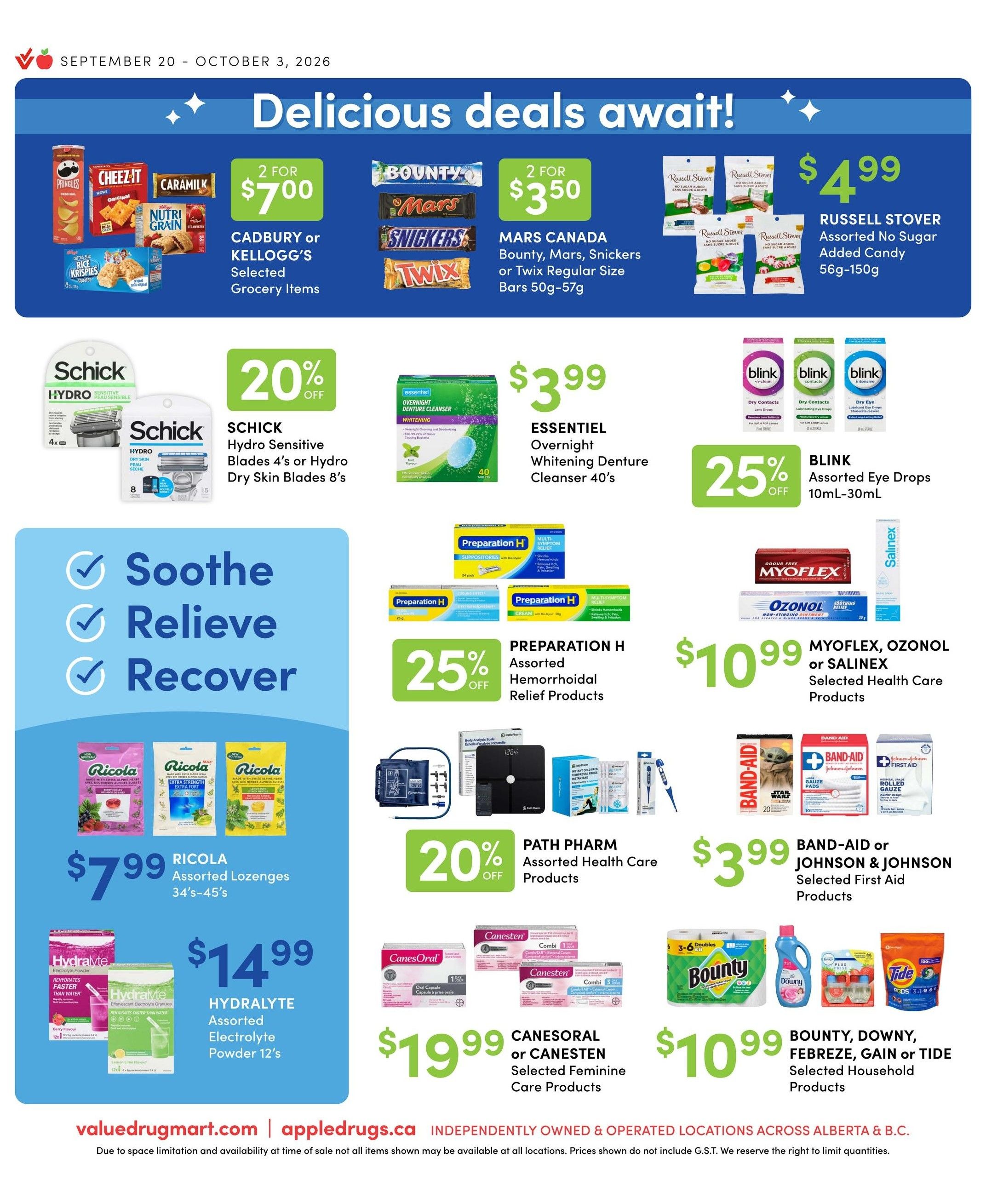 Apple Drugs Flyer September 20 to October 3