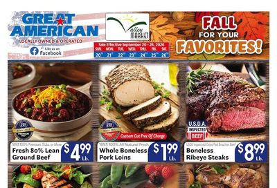 Valley Market and Jim's Great American Weekly Ad September 20 - 26, 2026