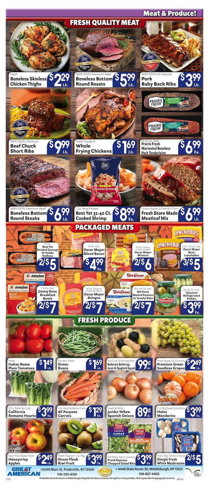 Valley Market and Jim's Great American Weekly Ad September 20 - 26, 2026