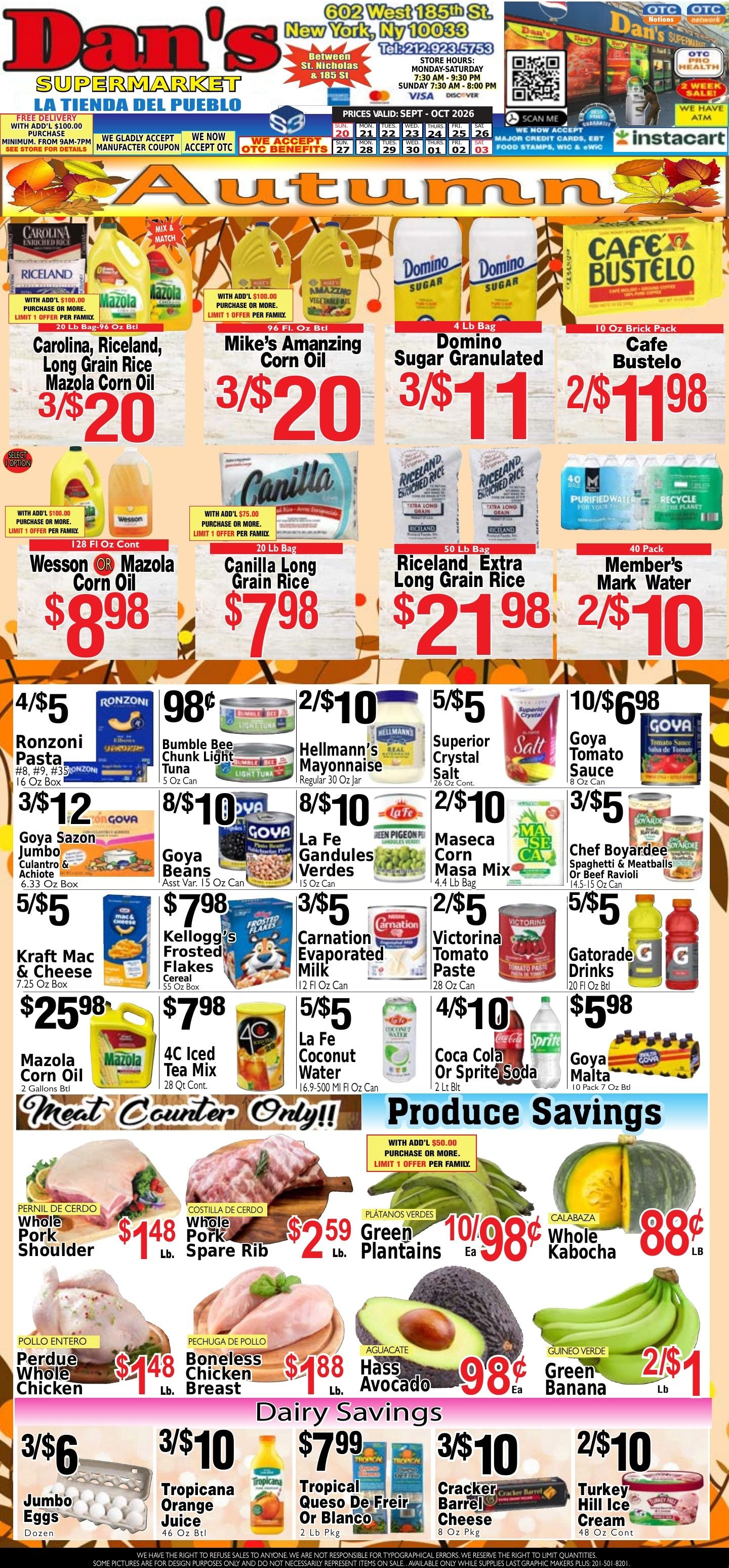 Dan's Supermarket Weekly Ad September 20 - October 26, 2026