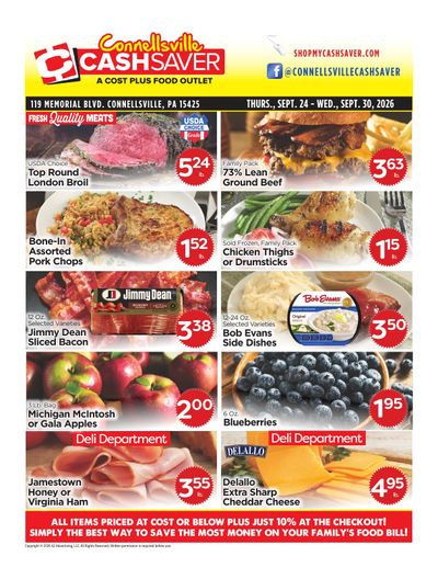Cash Saver Connellsville Weekly Ad September 24 - 30, 2026