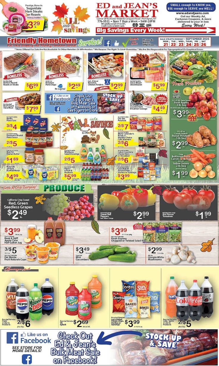 Ed and Jean's Market Weekly Ad September 20 - 26, 2026