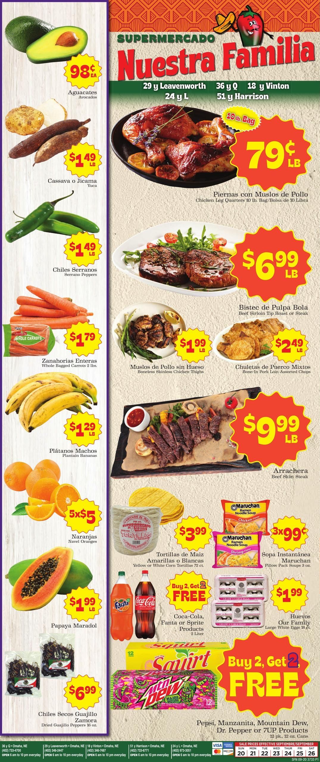 Supermercado Nuestra Familia Weekly Ad September 20 - 26, 2026