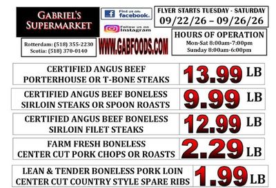 Gabriel's Supermarkets Weekly Ad September 20 - 26, 2026