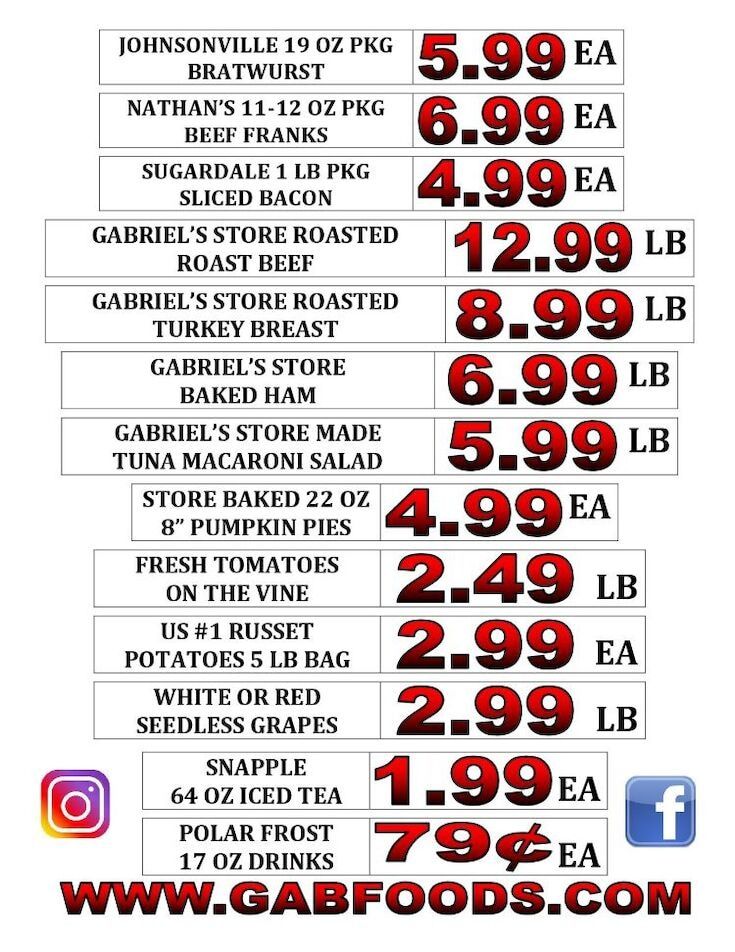 Gabriel's Supermarkets Weekly Ad September 20 - 26, 2026