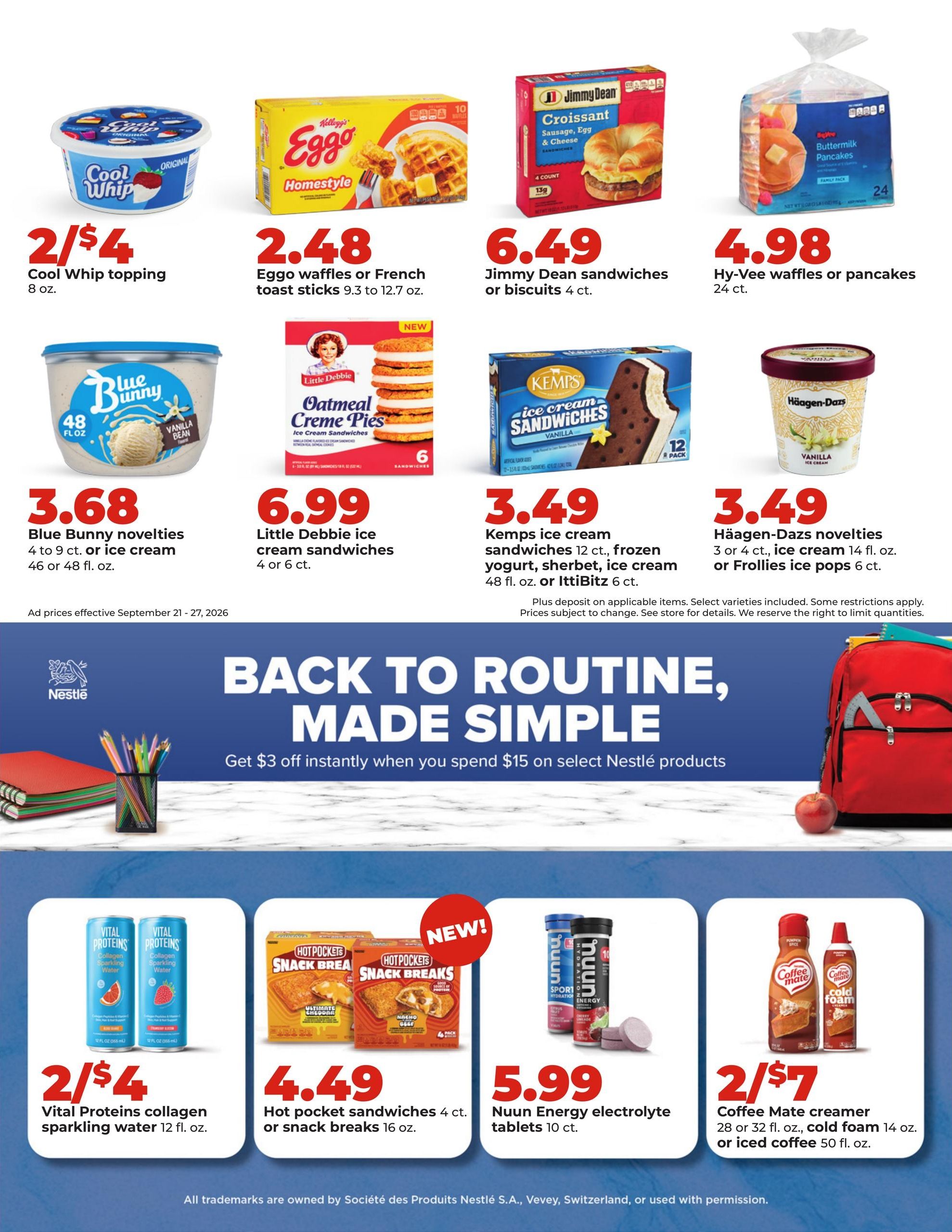 Hy-Vee (Clyde Area, KS) Weekly Ad September 21 - 27, 2026
