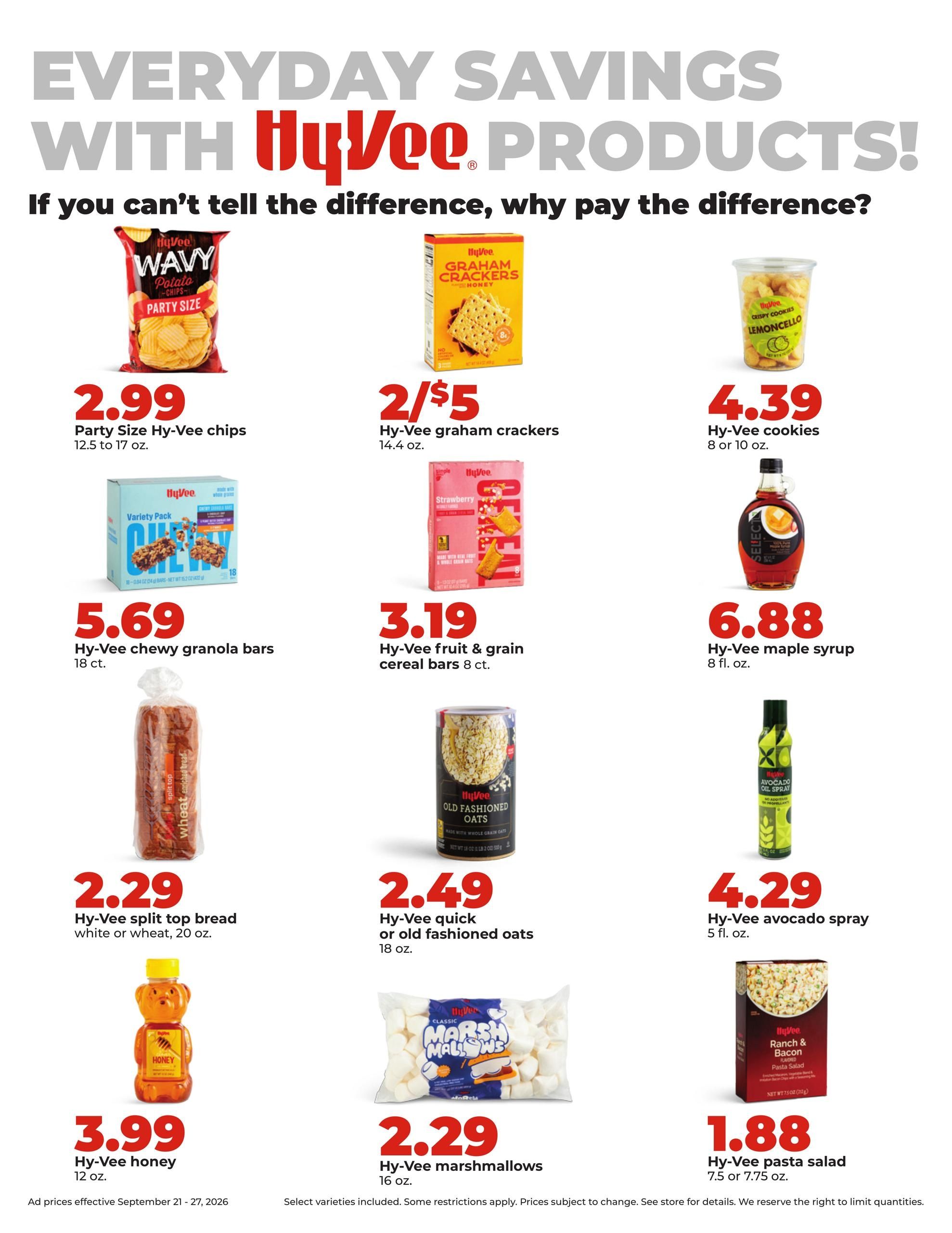 Hy-Vee (Pocahontas Area, IA) Weekly Ad September 21 - 27, 2026
