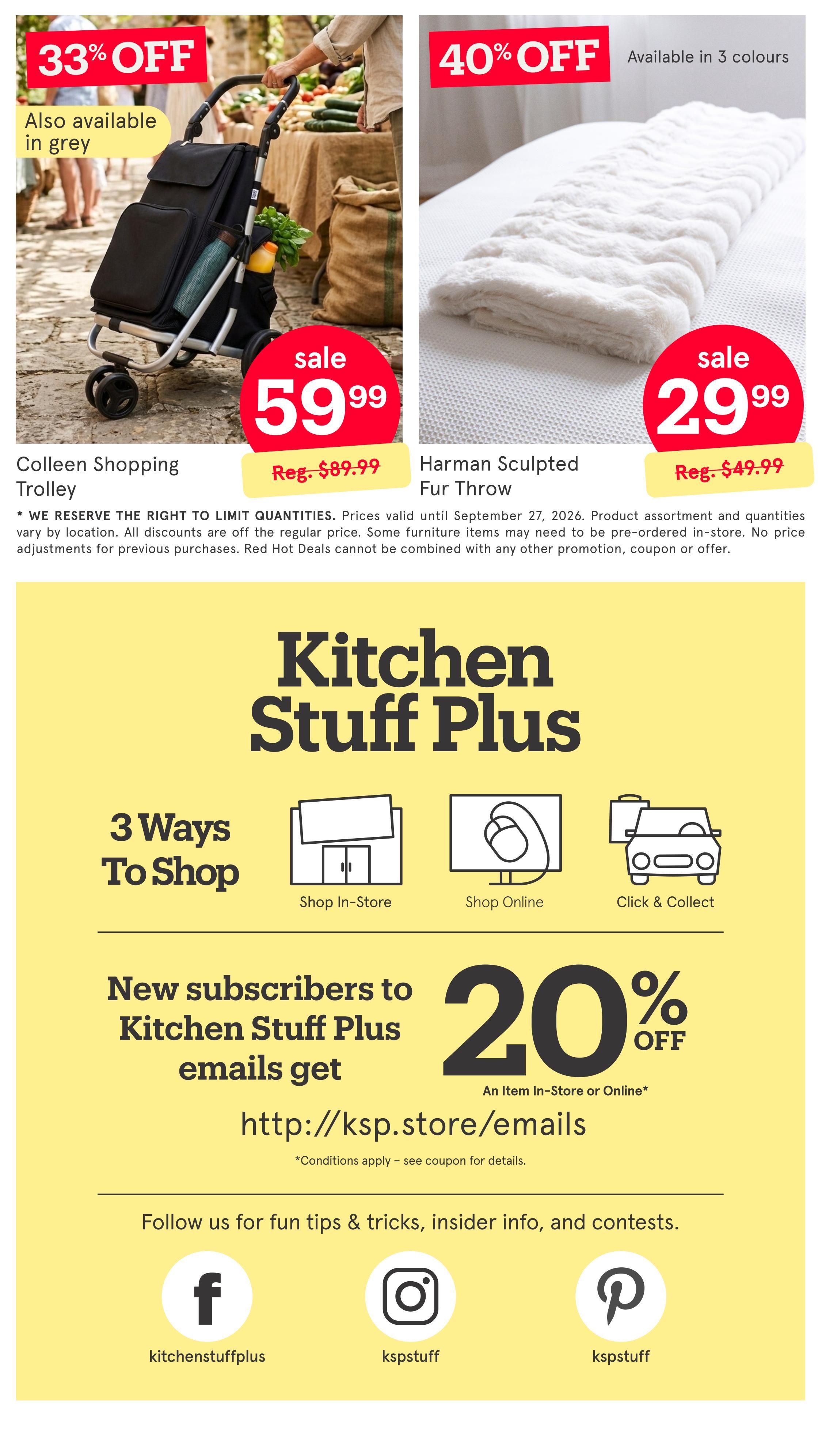 Kitchen Stuff Plus Red Hot Deals Flyer September 21 to 27