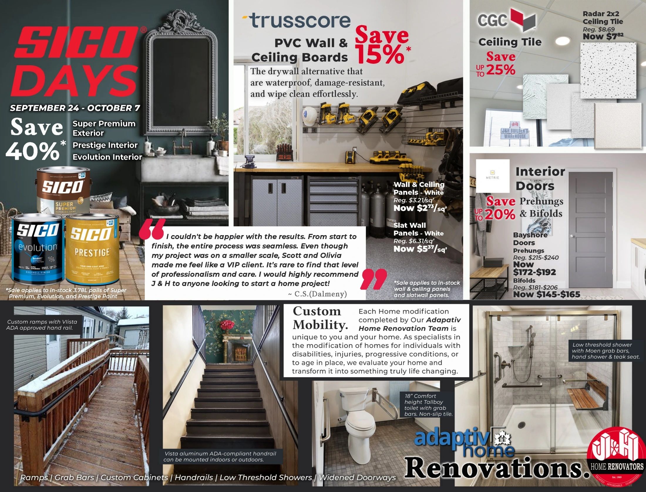 J&H Builder's Warehouse Flyer September 21 to October 31