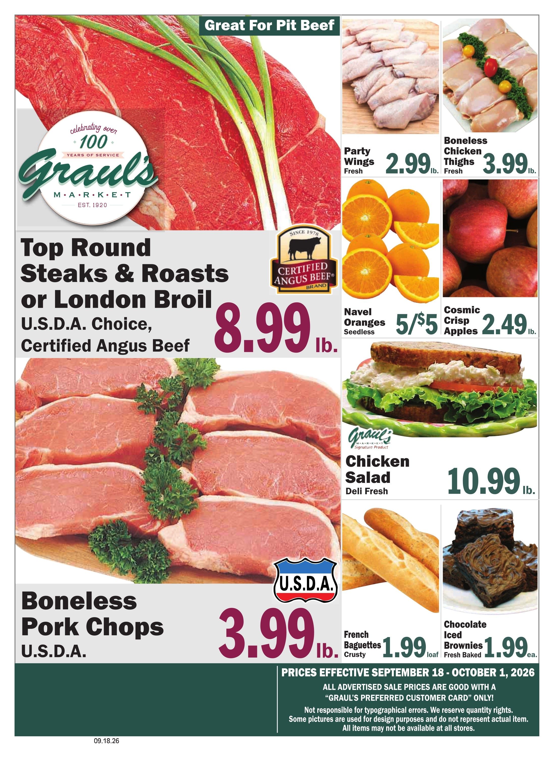 Graul's Market (Parkton, MD) Weekly Ad September 18 - October 1, 2026