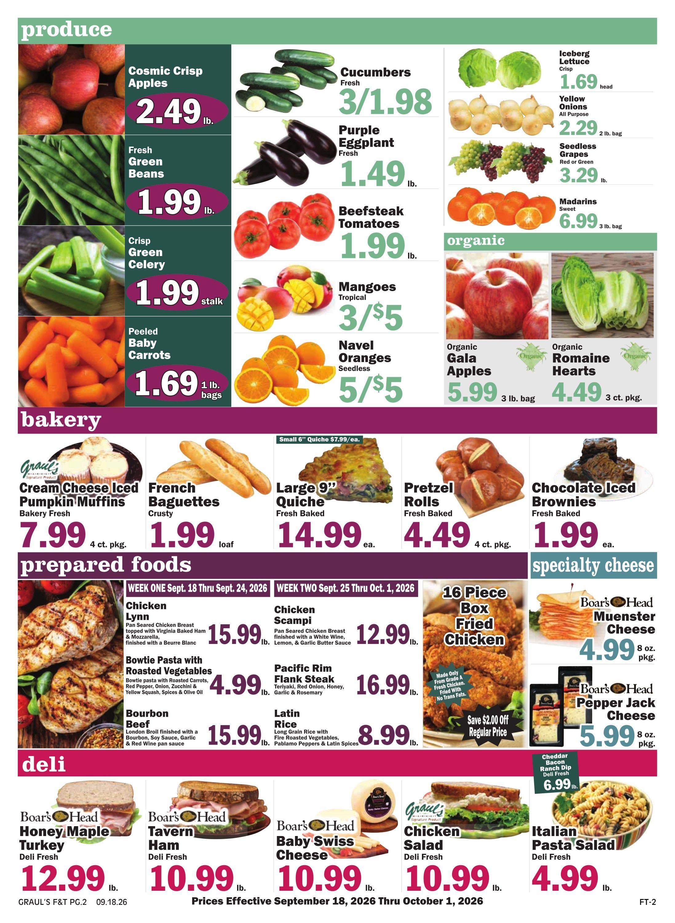 Graul's Market (Parkton, MD) Weekly Ad September 18 - October 1, 2026