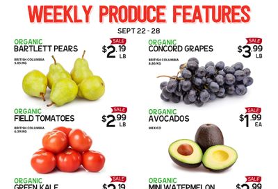 Pomme Natural Market Weekly Produce Flyer September 22 to 28