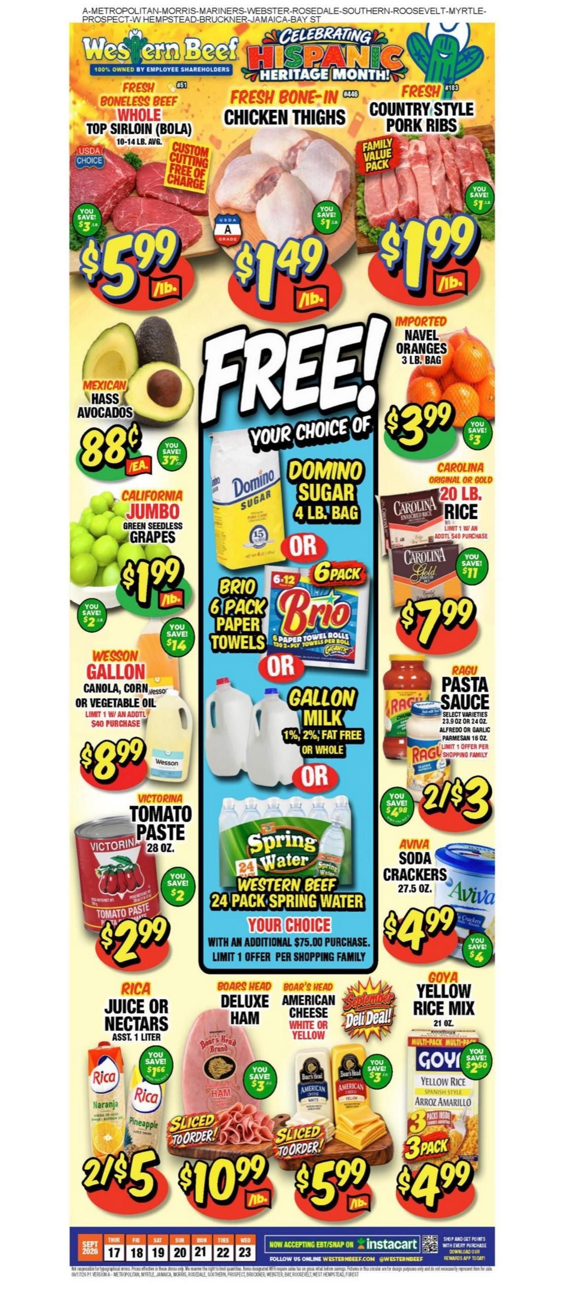Western Beef (Elizabeth Area, NJ) Weekly Ad September 17 - 23, 2026