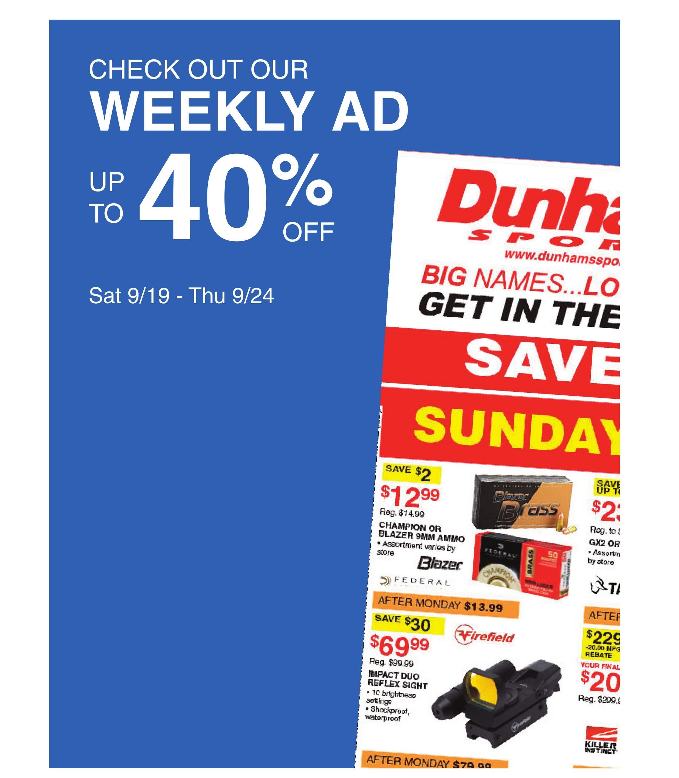 Dunham's Sports (Billings-Roundup Area, MT) Weekly Ad September 19 - 24, 2026