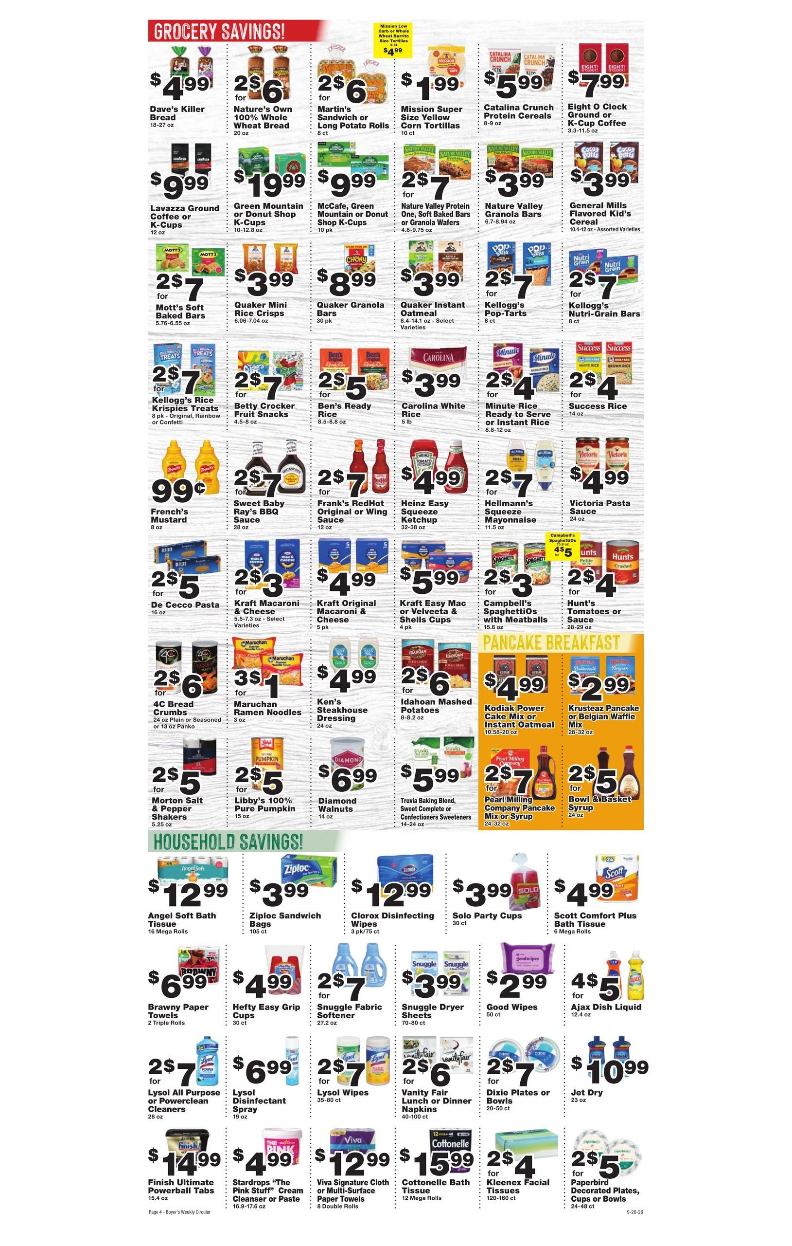 Boyer's Food Markets (Hunlock Creek Area, PA) Weekly Ad September 20 - 26, 2026