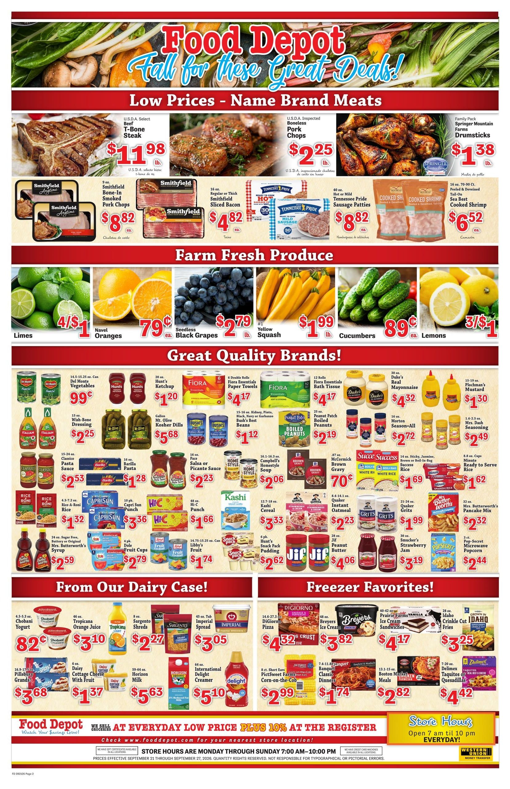 Food Depot Weekly Ad September 21 - 27, 2026