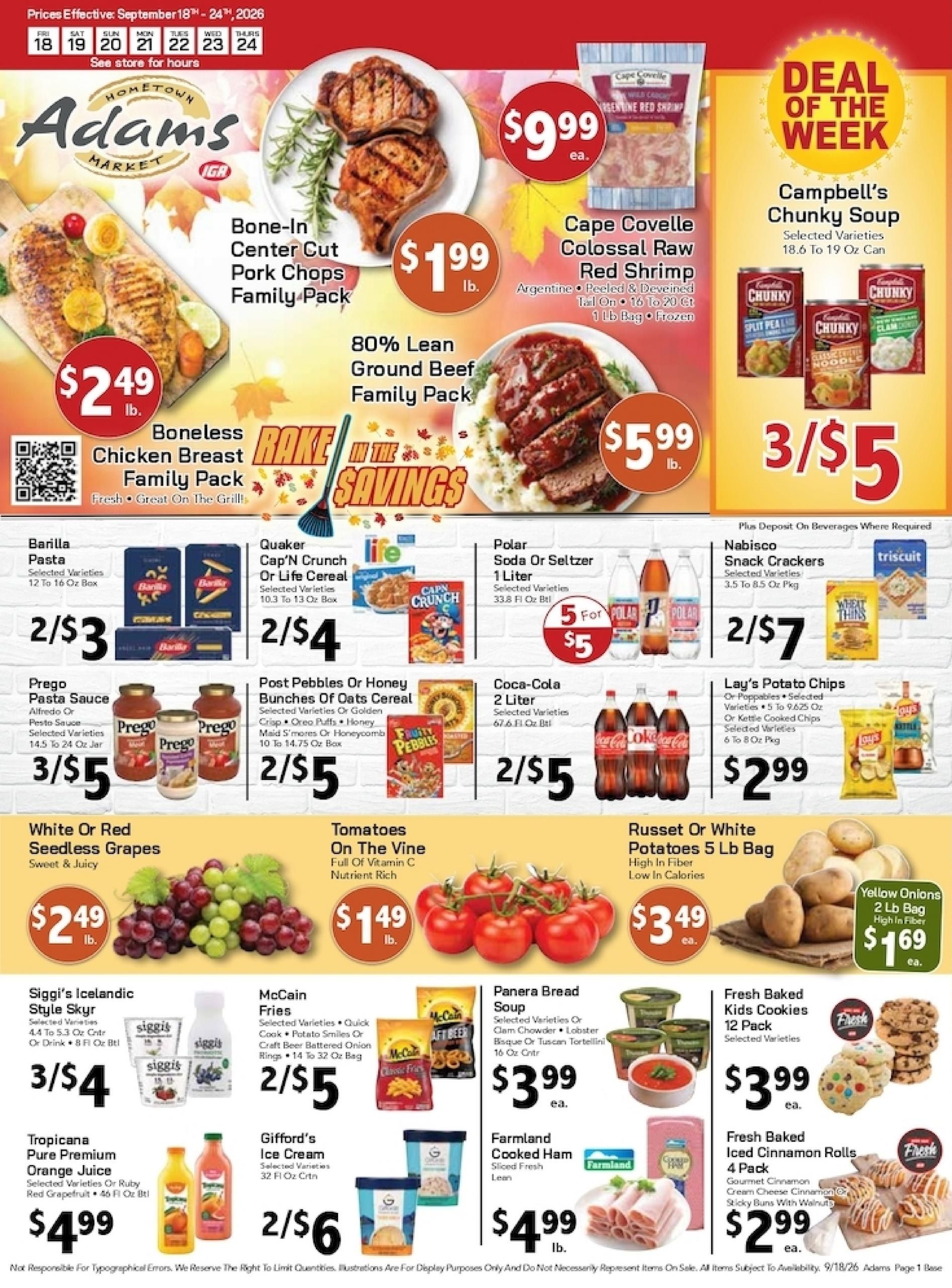 Tri-Town Foods Weekly Ad September 18 - 24, 2026