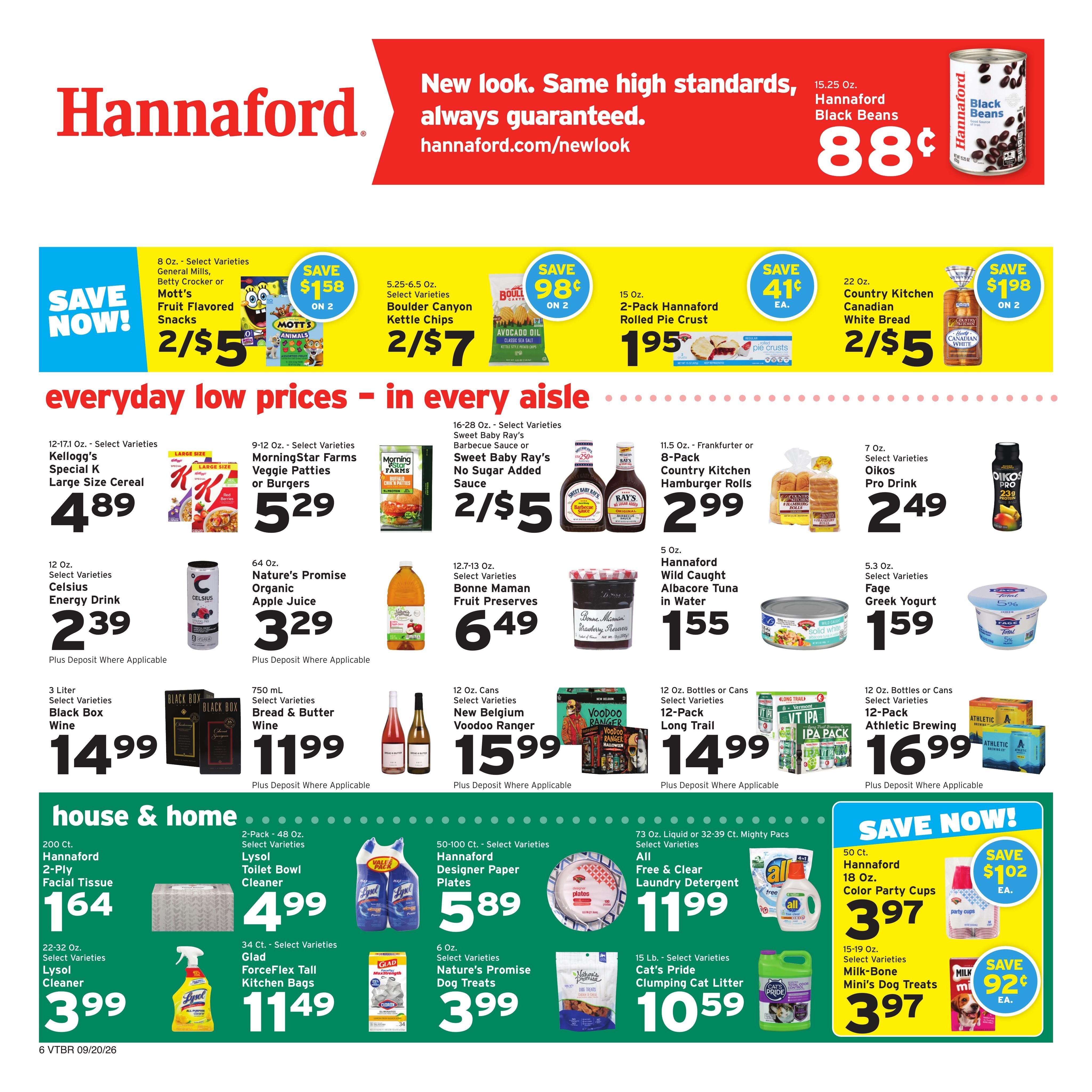 Hannaford (Brattleboro Area, VT) Week 39 Weekly Ad September 20 - 26, 2026