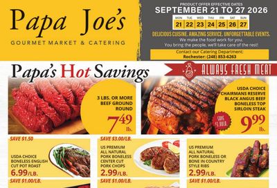 Papa Joe's Market Weekly Ad September 21 - 27, 2026
