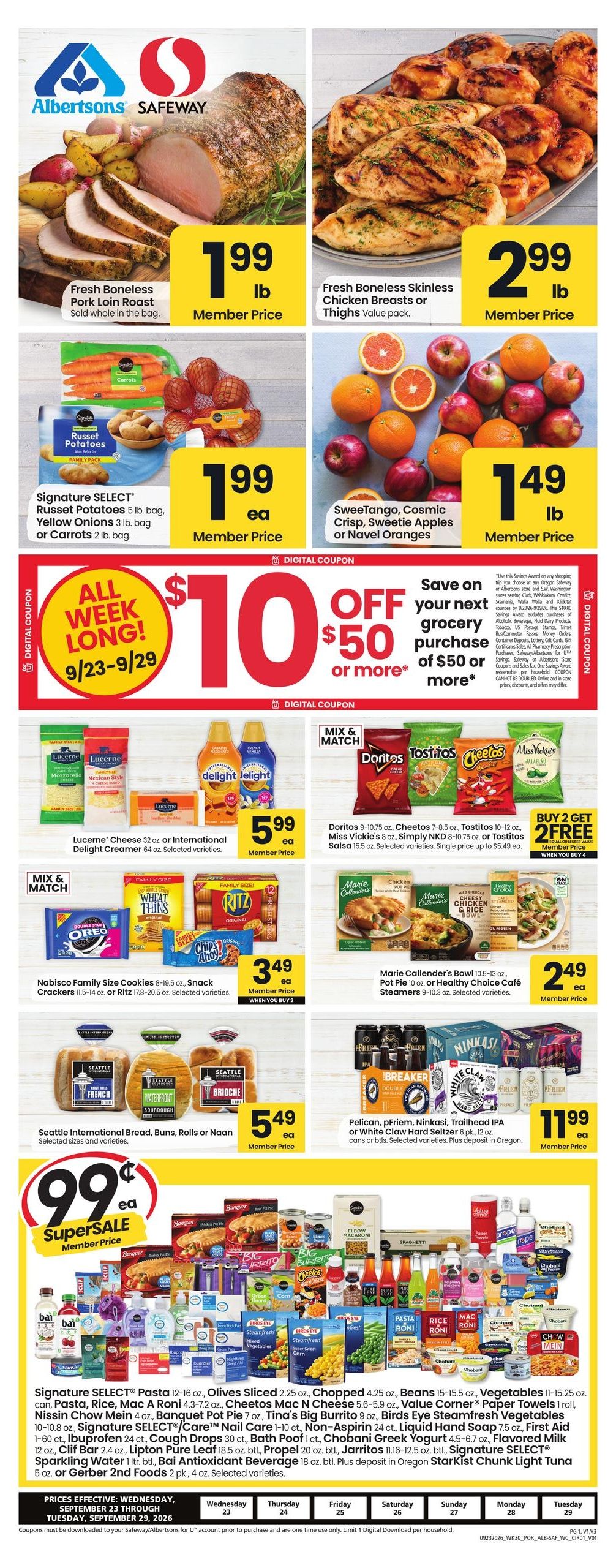 Albertsons (Beavercreek Area, OR) Weekly Ad September 23 - 29, 2026