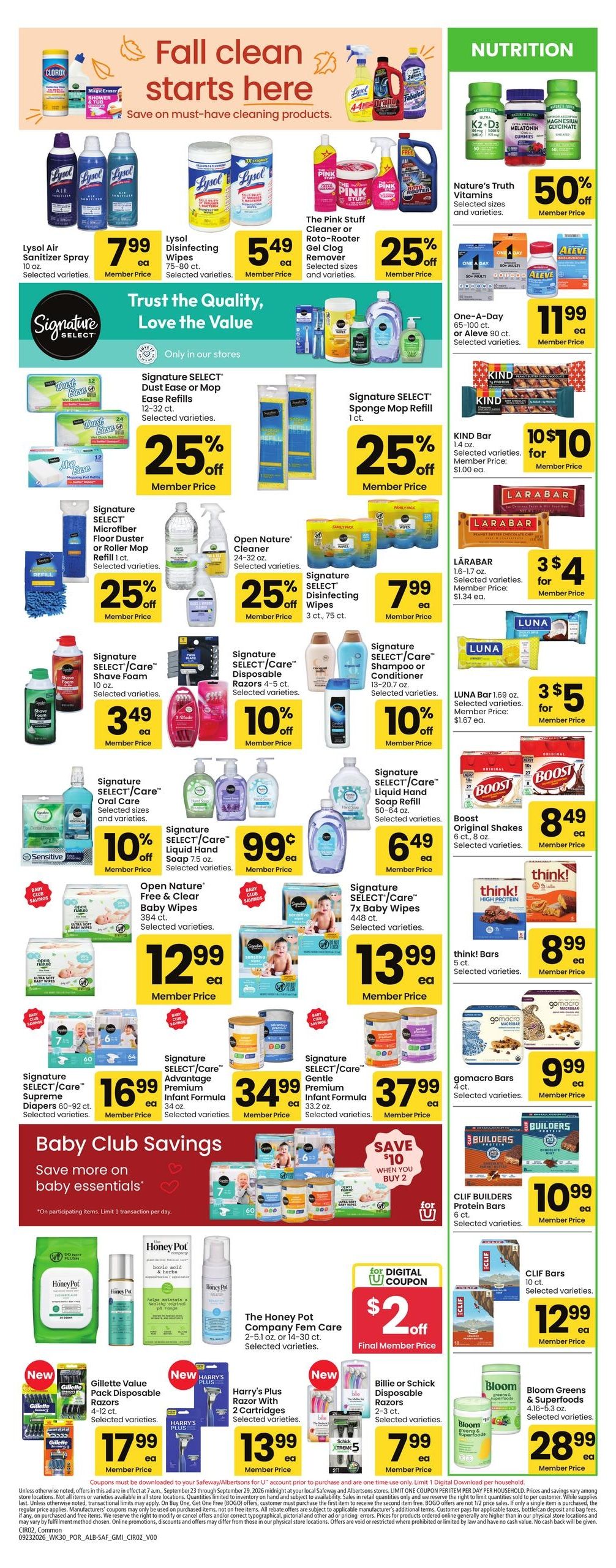 Albertsons (Adams Area, OR) Weekly Ad September 23 - 29, 2026