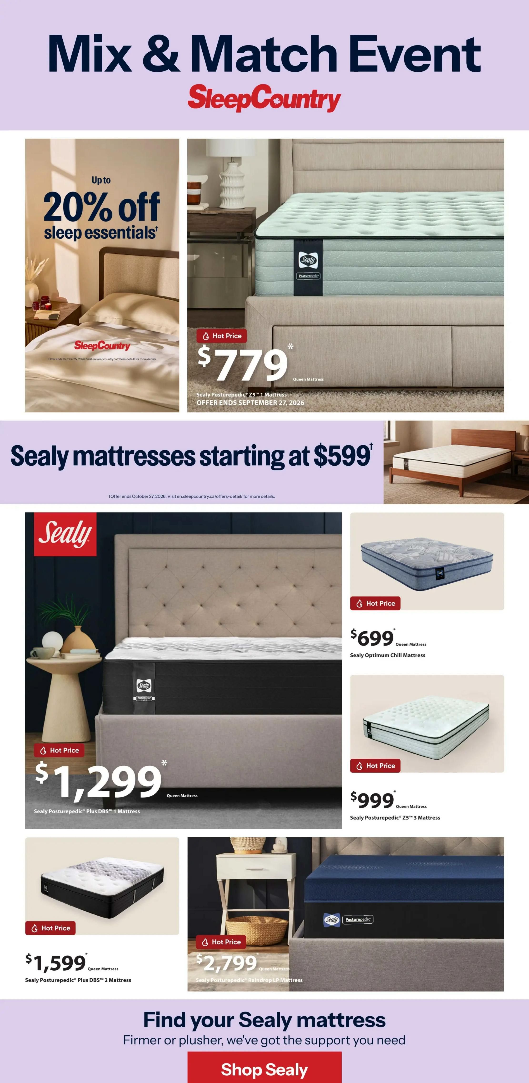 Sleep Country Flyer September 23 to 29