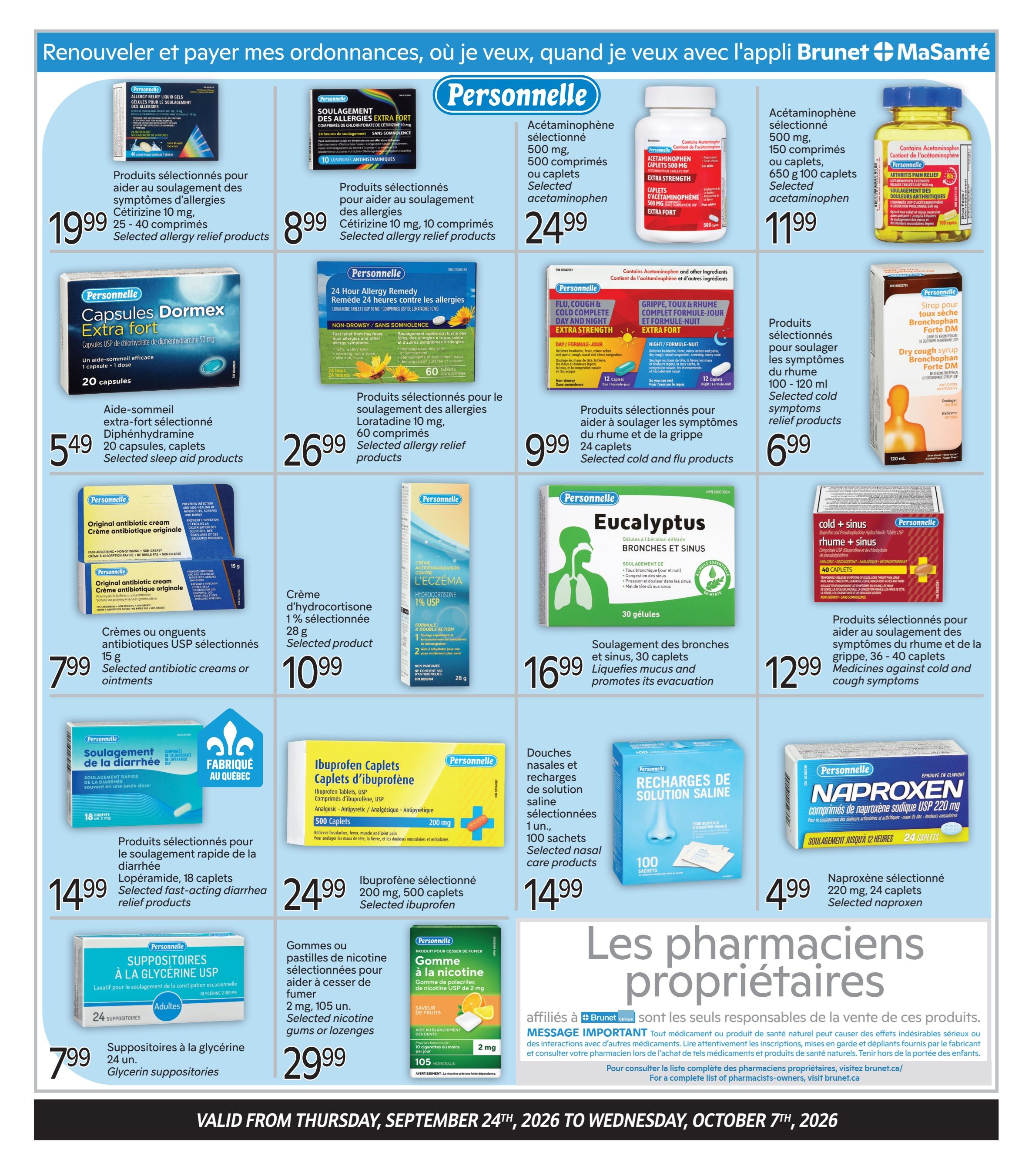 Brunet Clinique Flyer September 24 to October 7