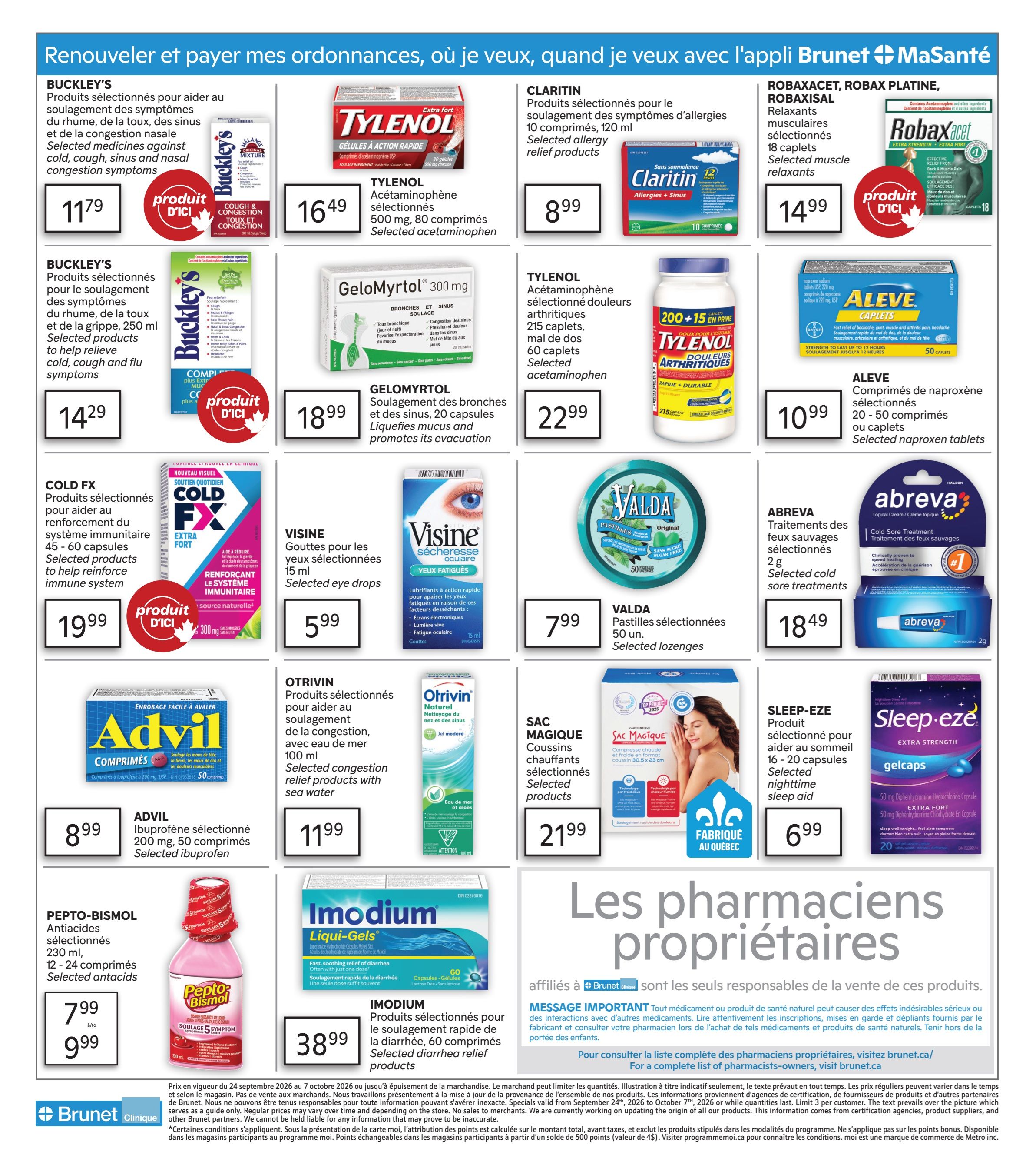 Brunet Clinique Flyer September 24 to October 7