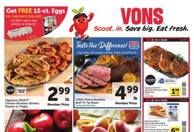 Vons (Burrel Area, CA) Weekly Ad September 23 - 29, 2026