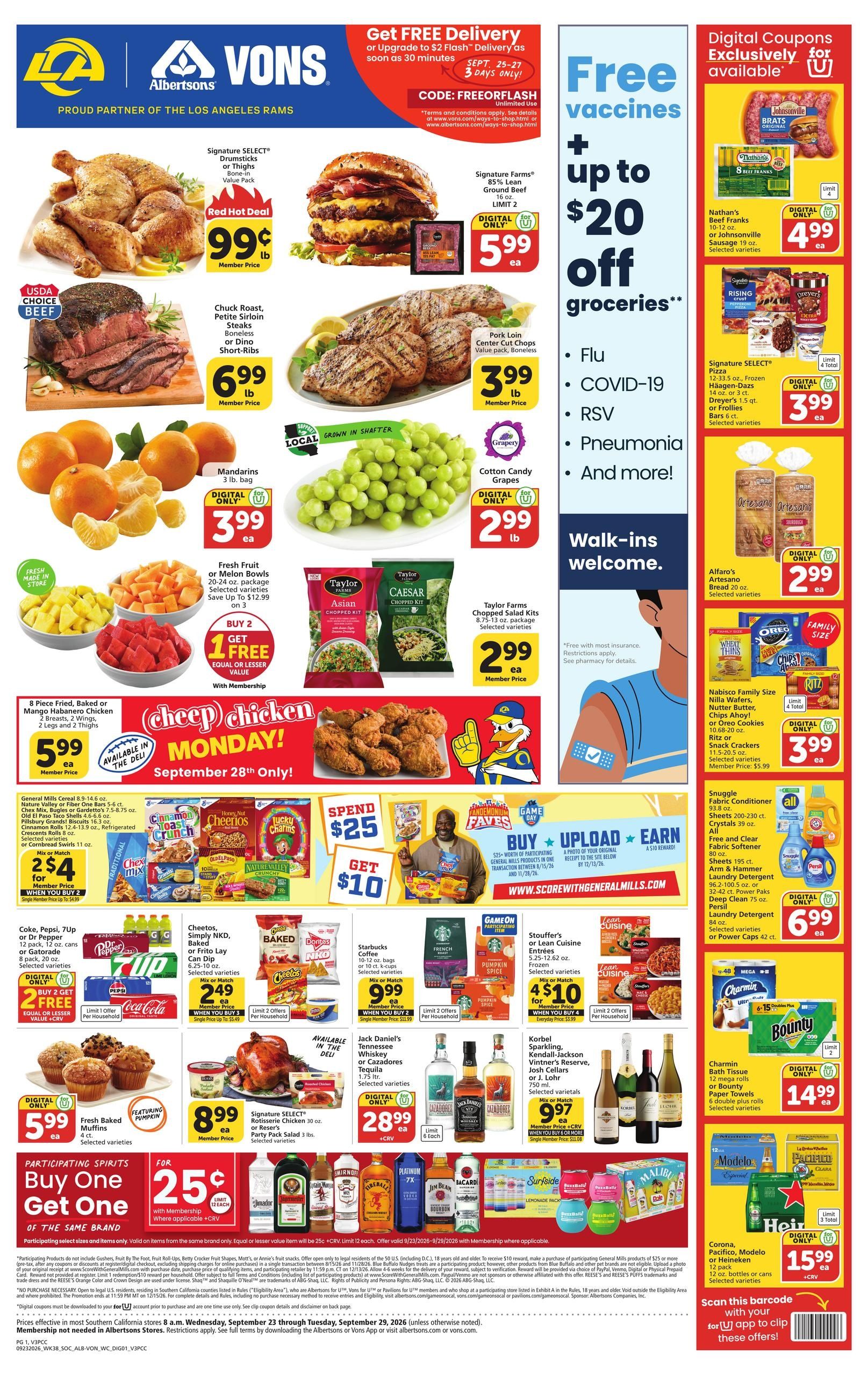 Vons (Cambria Area, CA) Weekly Ad September 23 - 29, 2026