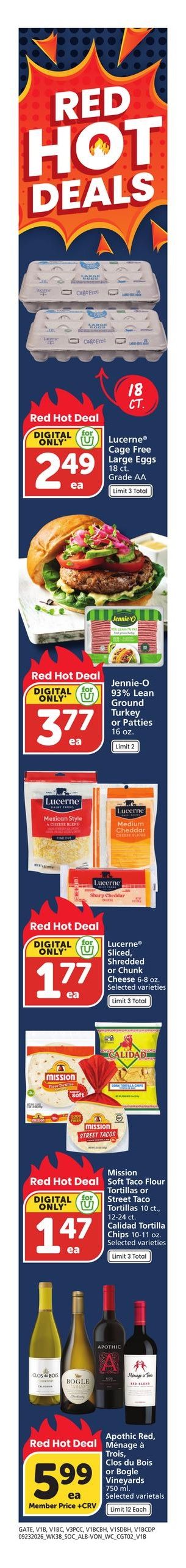 Vons (Cambria Area, CA) Weekly Ad September 23 - 29, 2026