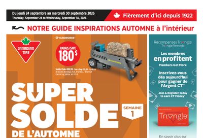 Canadian Tire (QC) Flyer September 24 to 30
