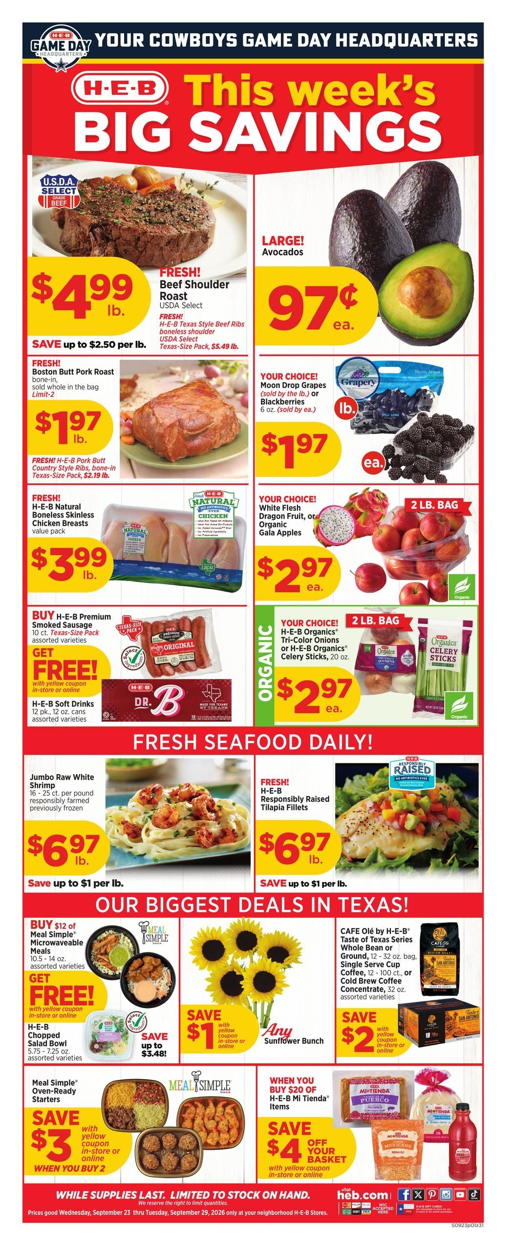 H-E-B (Port O Connor Area, TX) Weekly Ad September 23 - 29, 2026