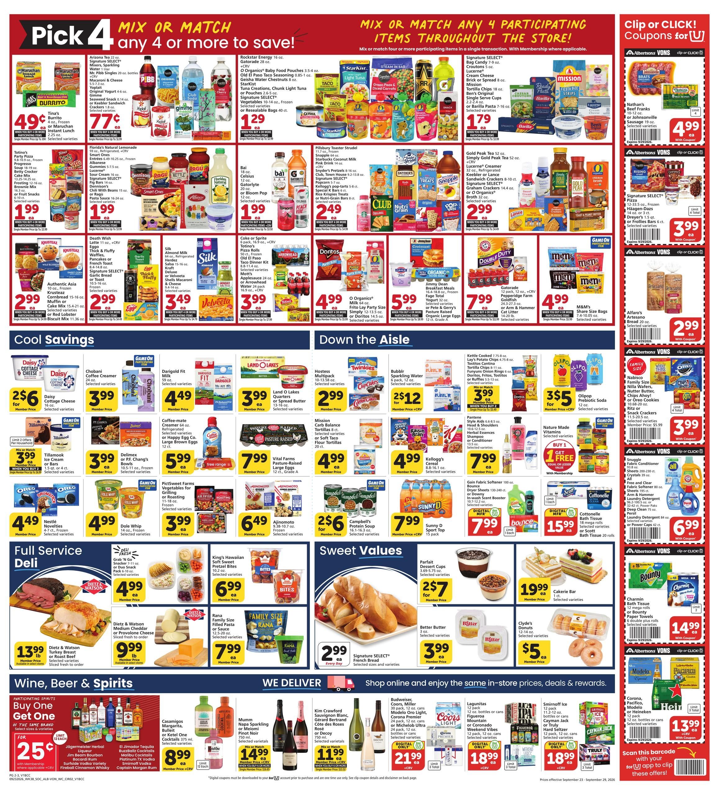 Vons (Hesperia Area, CA) Weekly Ad September 23 - 29, 2026