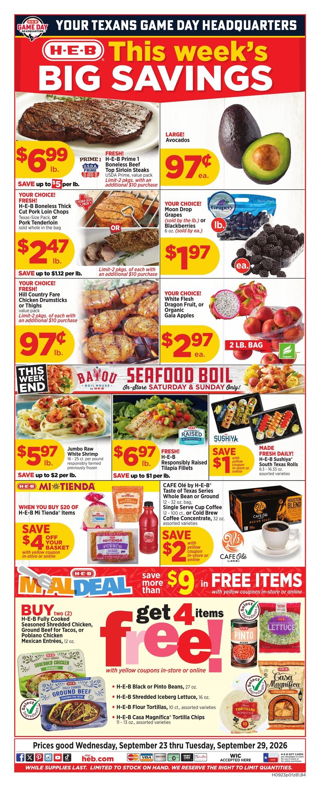 H-E-B (Beaumont Area, TX) Weekly Ad September 23 - 29, 2026